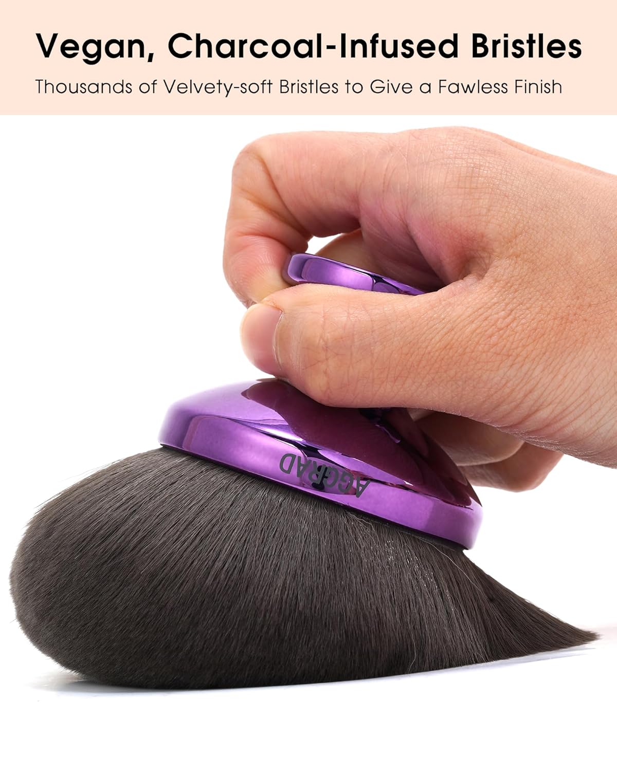 Ultra Large Kabuki Makeup Brush - Self Tanner & Foundation Applicator for Face & Body | Violet