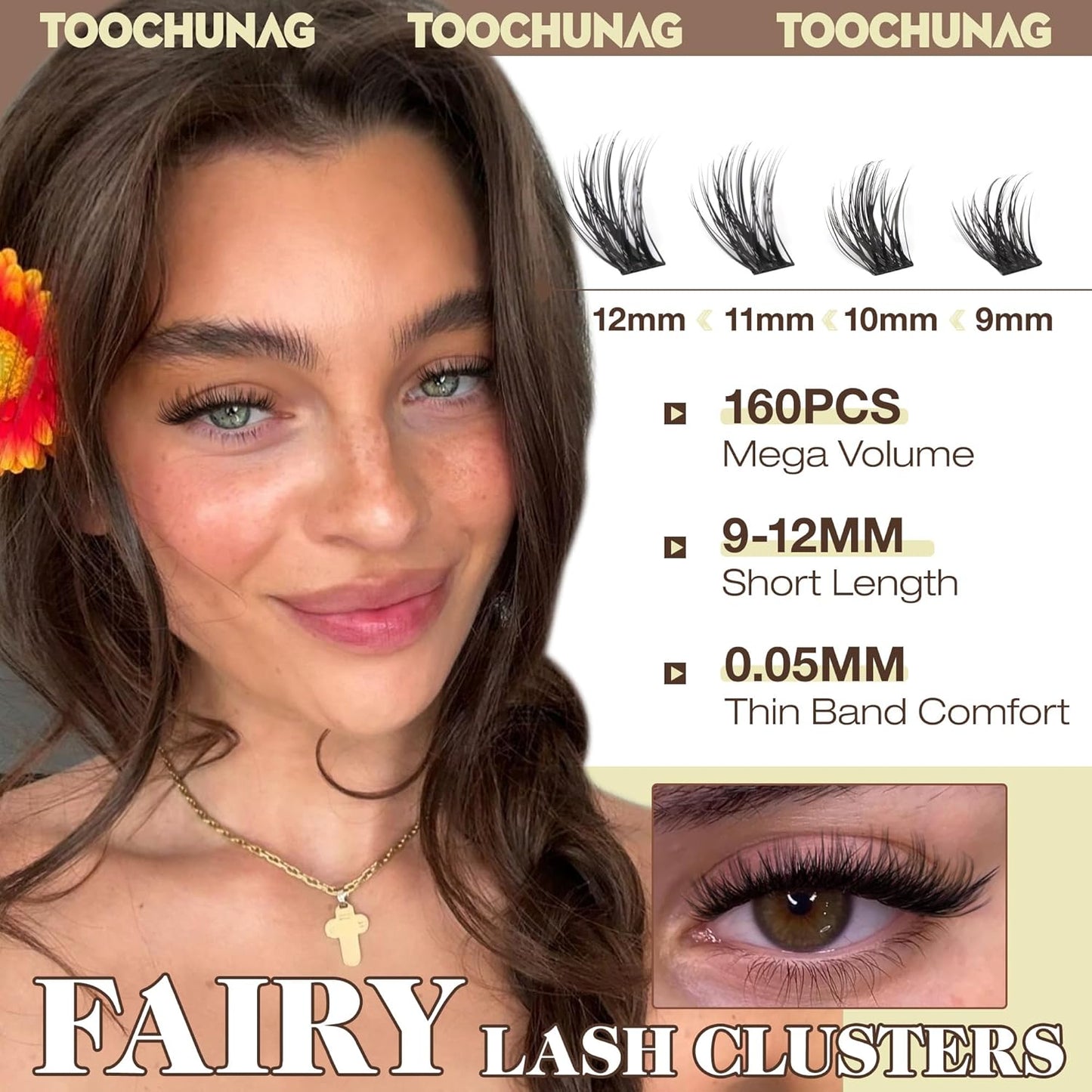 Short Lash Clusters - 9-12mm Wispy Eyelash Extensions | 160pcs Natural C Curl Individual Lashes