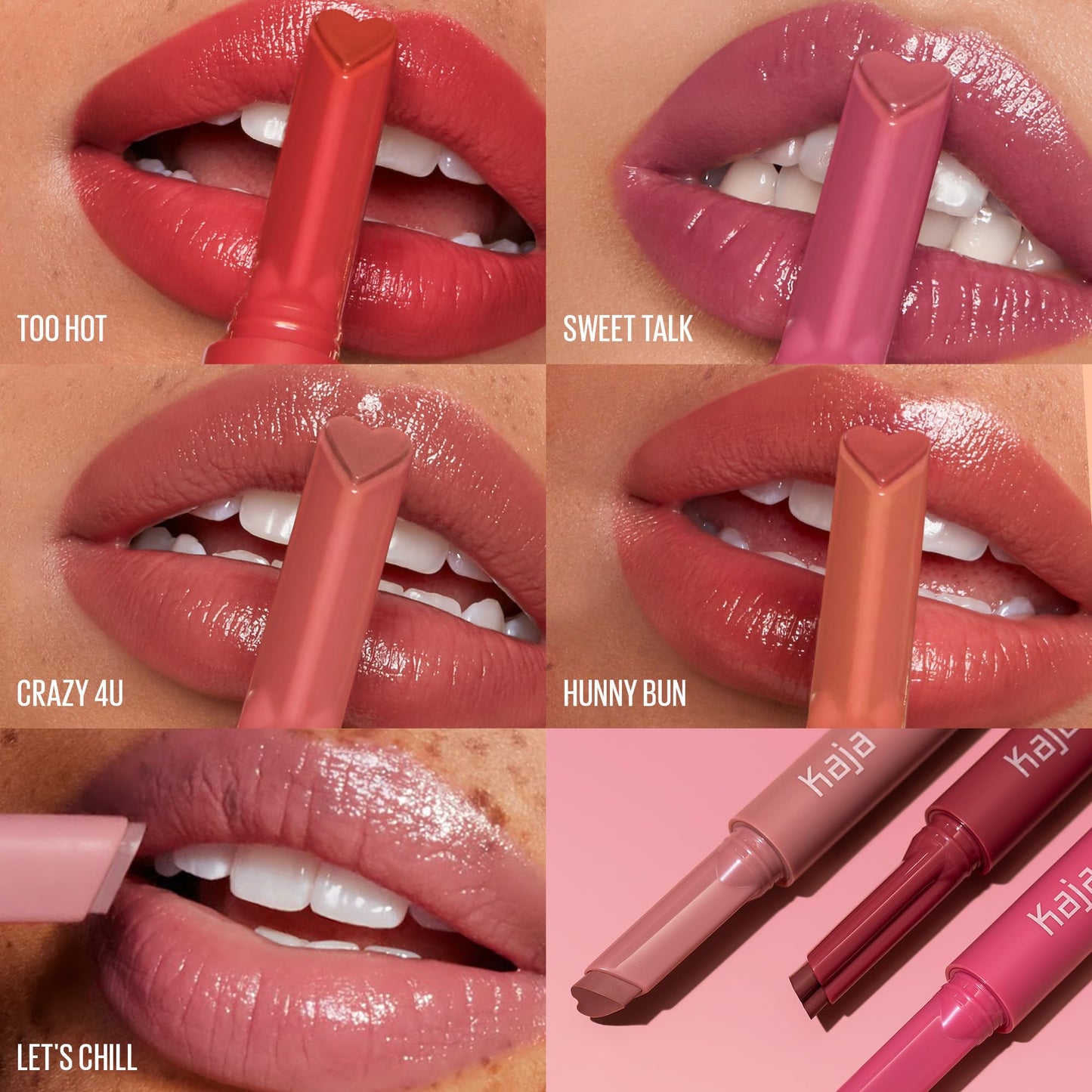 Kaja Lip Gloss - Heart Melter | High-shine, Glossy Finish, Soft Rosy Mauve, Moisturize, 03 Crazy 4U, 0.04 Oz