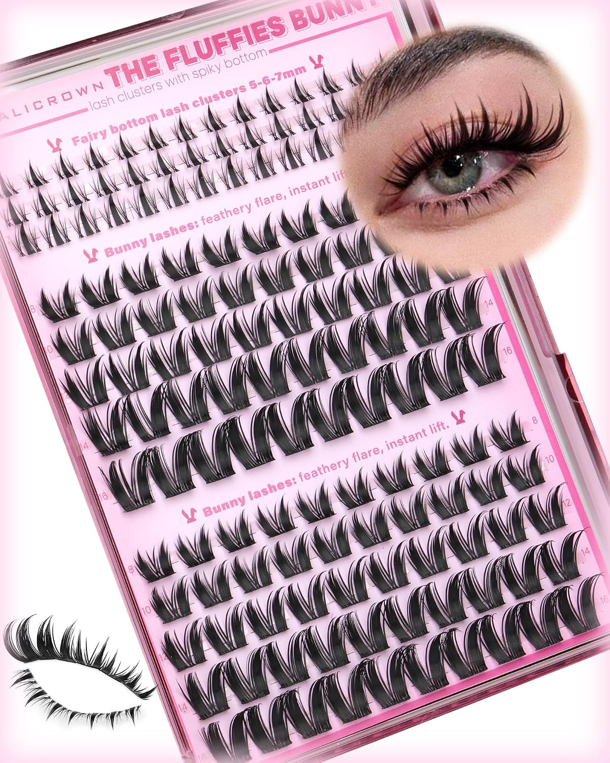 Natural Lash Clusters - Wispy Cat Eye Eyelash Extensions for Daily Wear | Pre-Mapped Bottom Lashes