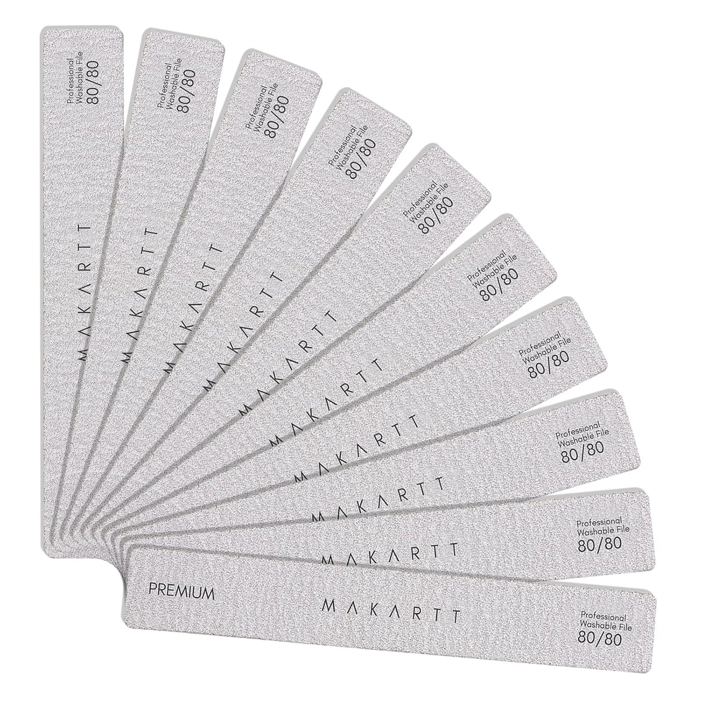 Makartt Nail Files - 180/240 Grit Emery Boards for Natural Nails | 10pcs Dual-Sided Manicure Set for Salon & Home Use