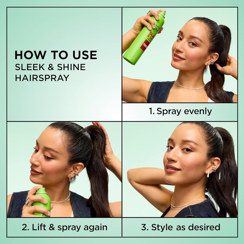Garnier Fructis Sleek & Shine Anti-Humidity Hairspray - Ultra Strong Hold & Frizz Protection, 8.25 Oz