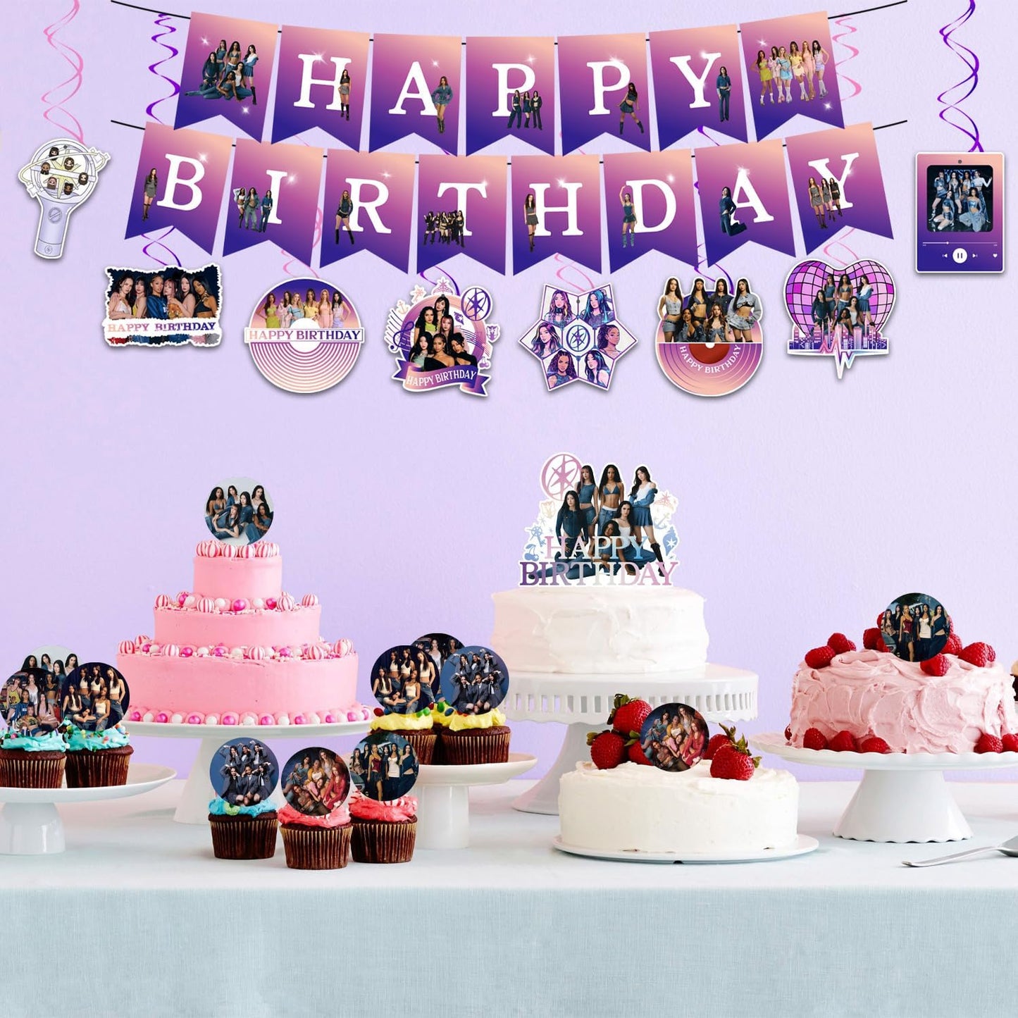 Singer Themed Birthday Party Decorations Set - Happy Birthday Banner, Balloons, Cake Toppers & Cupcake Toppers
