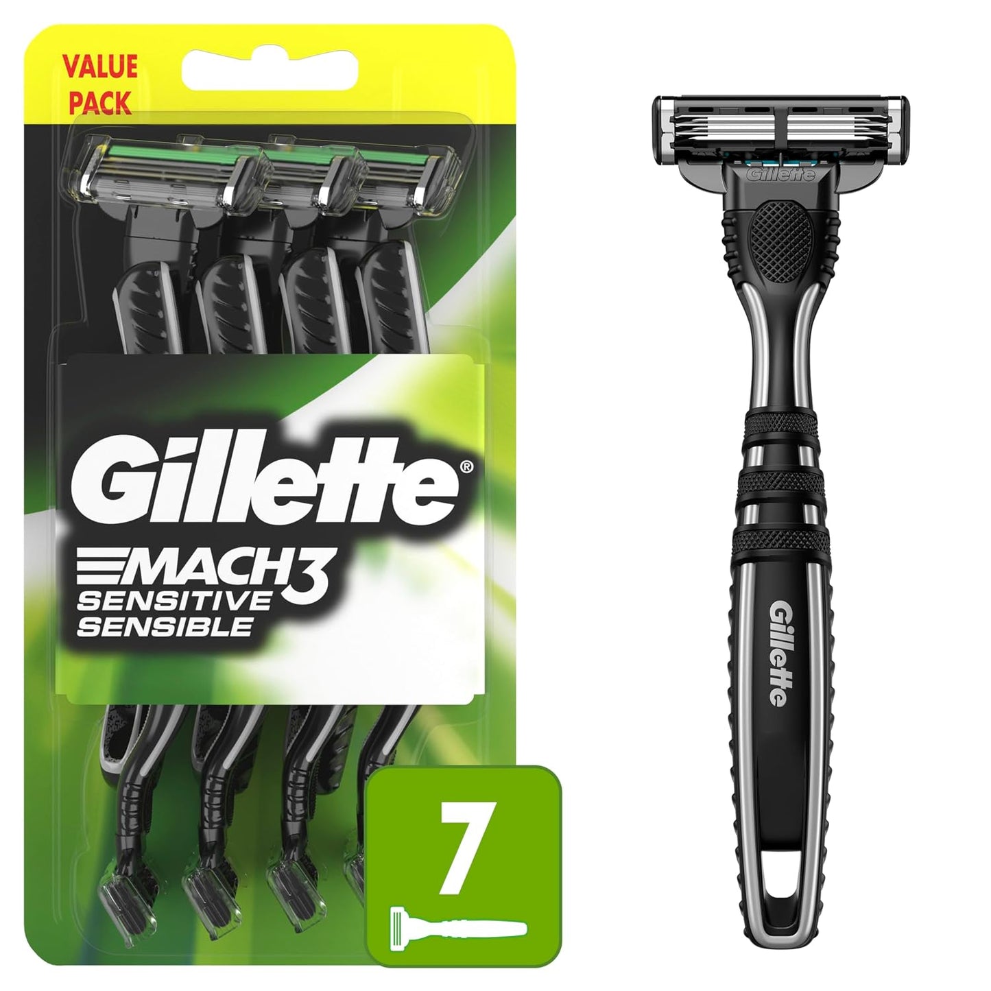 Gillette Disposable Razor - Precision Blades for a Smooth Shave | 5 Count Pack