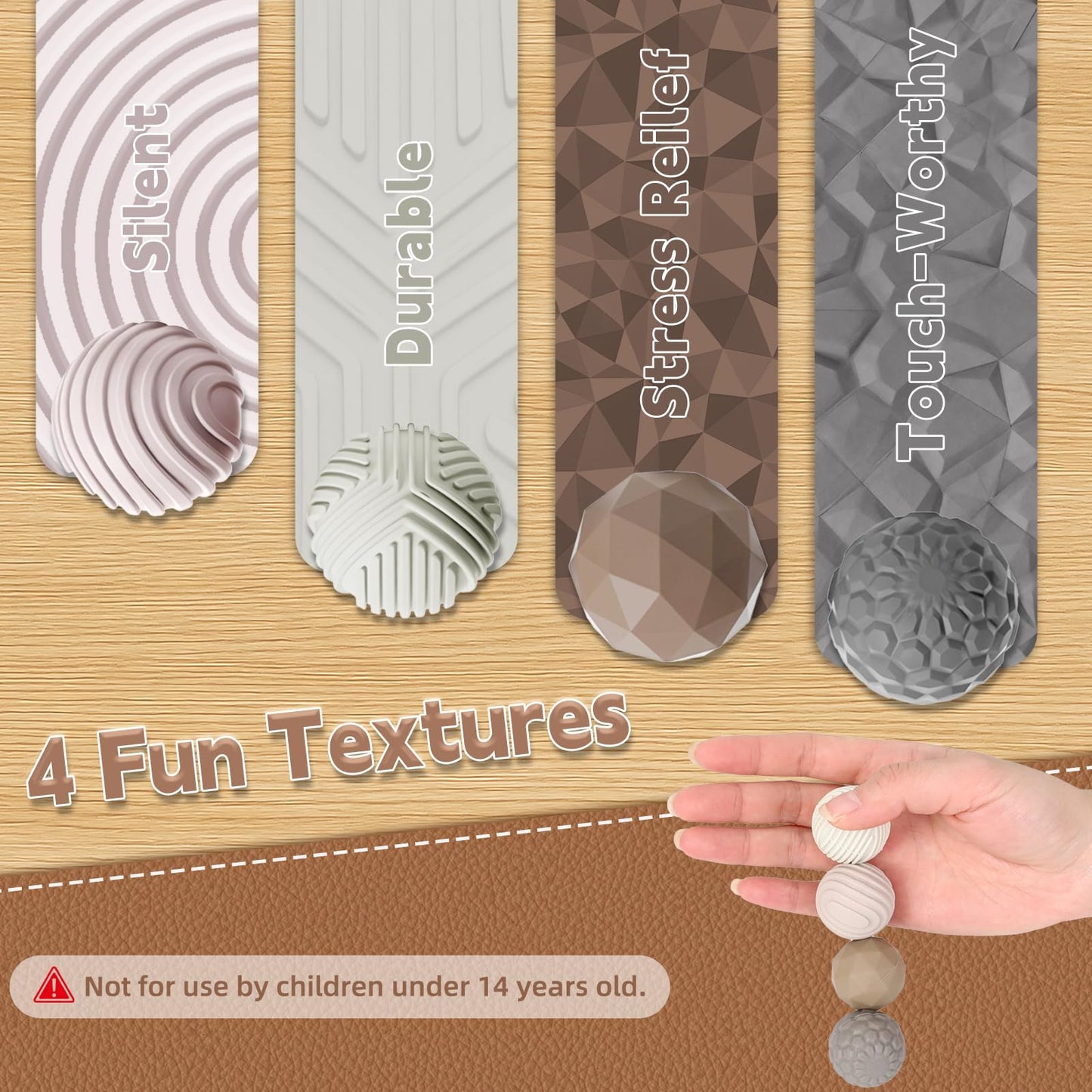 Silicone Magnetic Balls, Fidget Toys Adults, 4PCS Stress Balls Sensory Toys for Autism and ADHD, Quiet Office Desk Fidgets Magnet Gadgets Anxiety Relief Items Fun Gifts