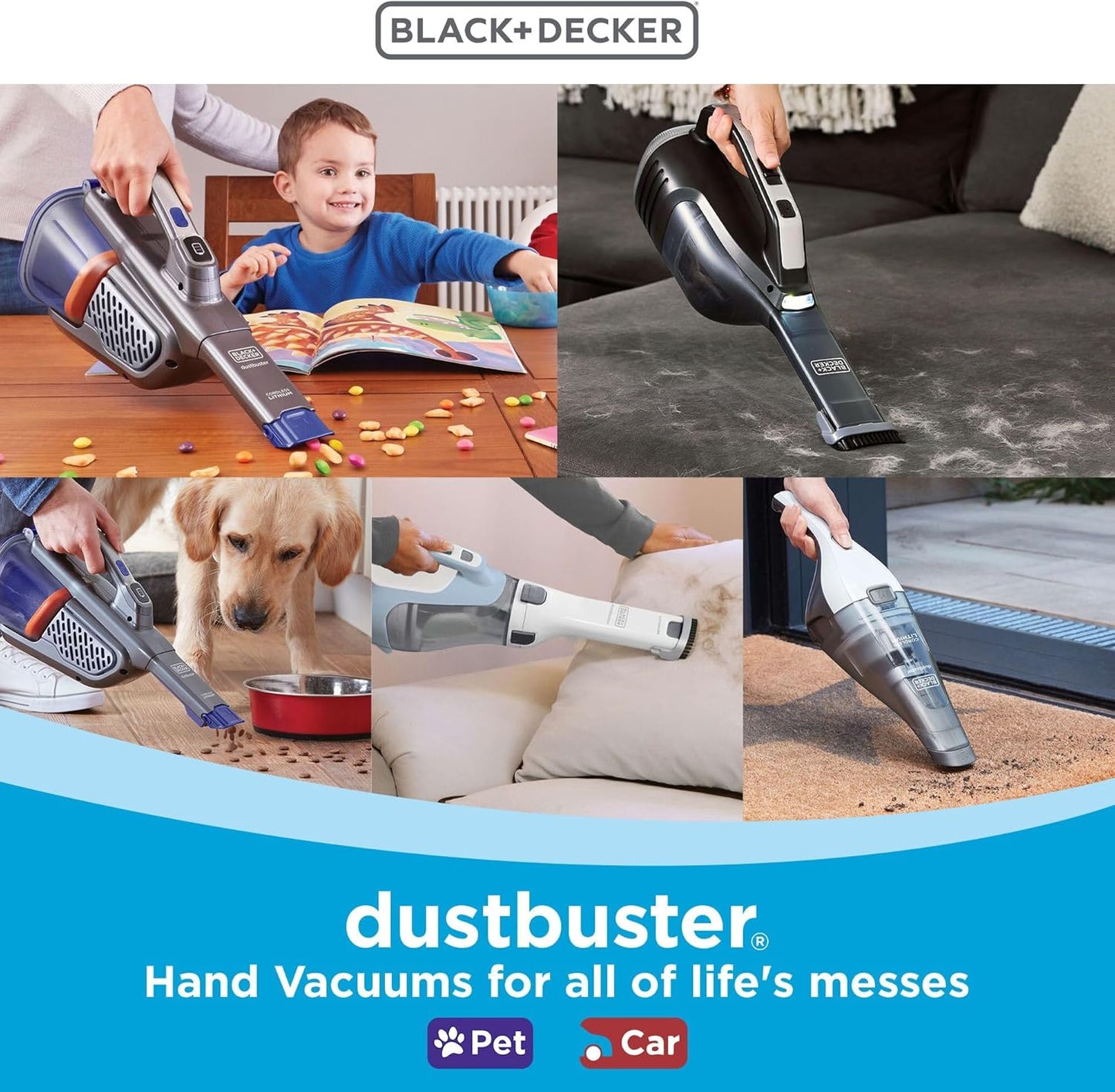 Black+Decker Handheld Vacuum - Cordless AdvancedClean Design | Compact for Home & Car, Includes Crevice Tool & Charging Station
