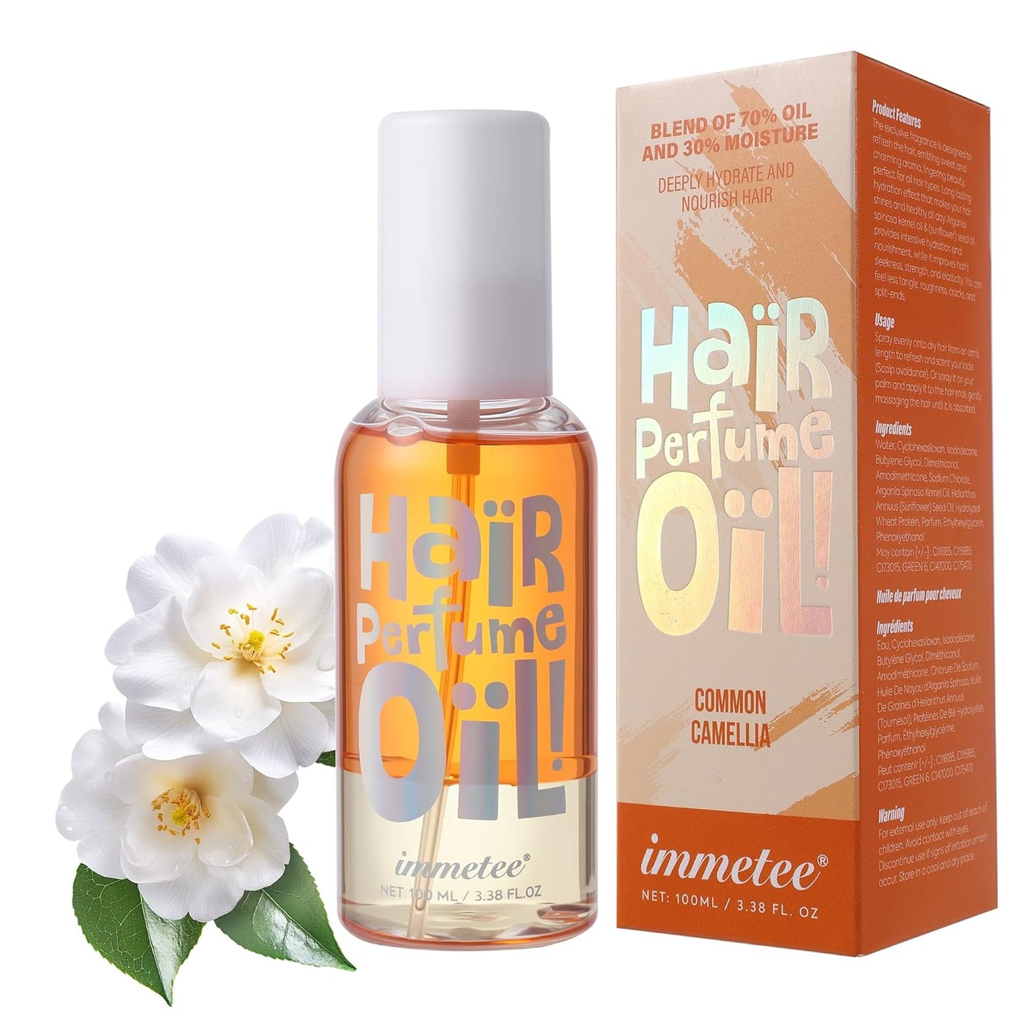 Hair Perfume Oil - Long-Lasting Floral Fragrance | 100ml Common Camellia