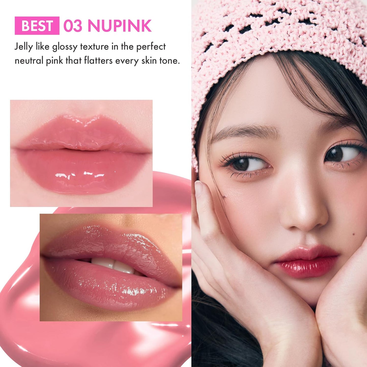 Jel-Fit Tint Lip Stain - Long Lasting Hydrating Gloss, Smooth Moisturizing Formula | Vegan Korean Beauty (01 Boksoonga Jelly)
