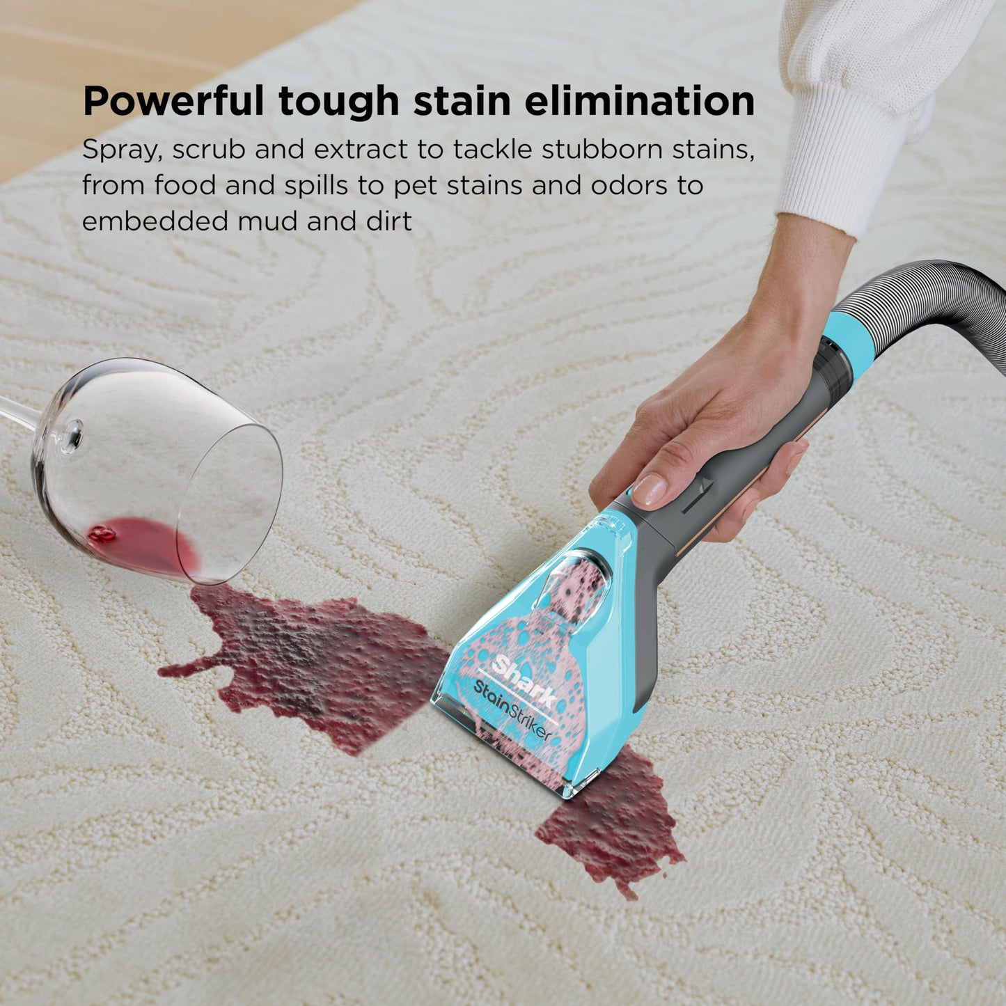 Shark StainStriker HairPro | Portable Carpet, Upholstery & Rug Cleaner | 4 Tools | Self Cleaning | Perfect for Pets | Ultra-Powerful Stain & Odor Remover | Pet & OXY Solutions | Copper | PX251