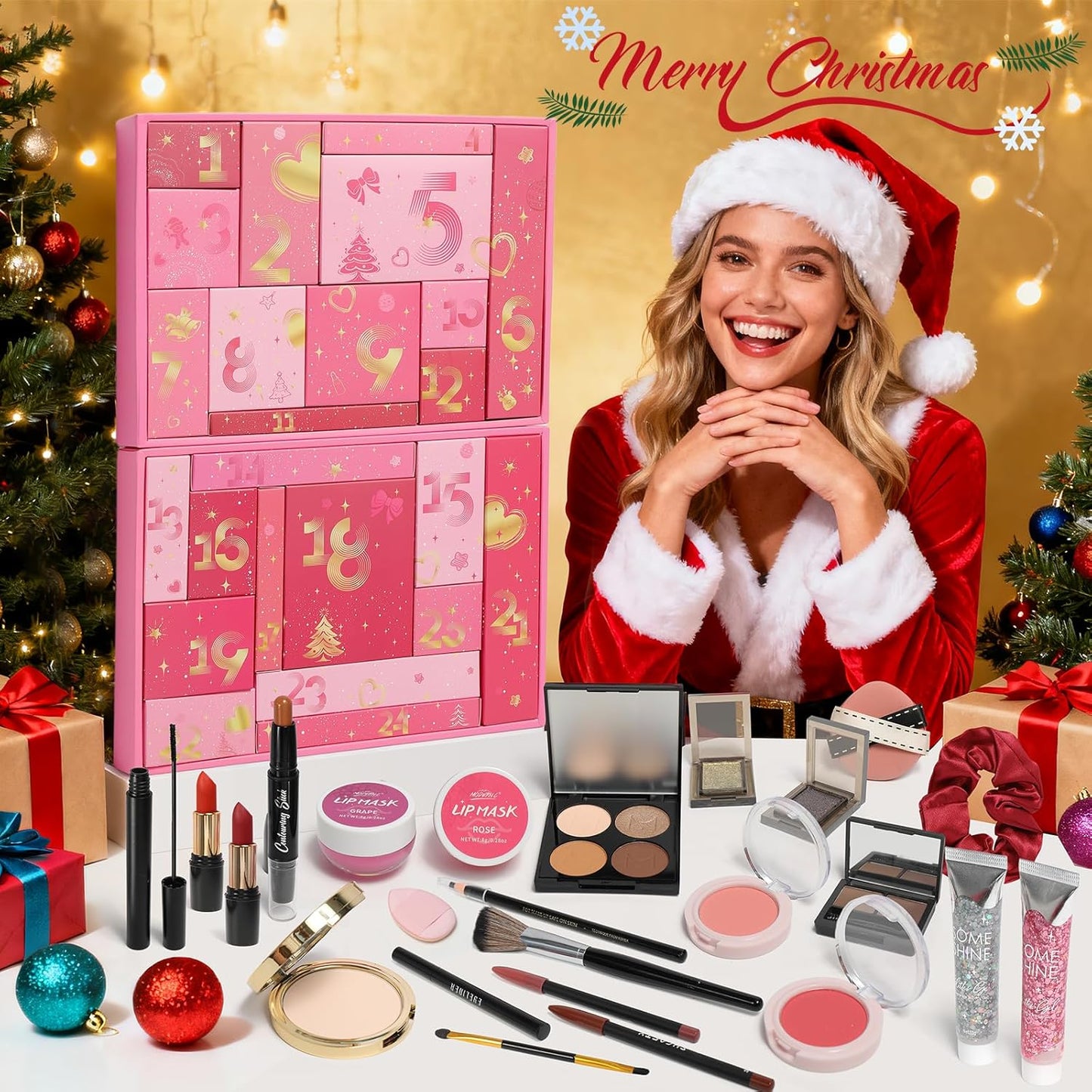 Makeup Advent Calendar 2025 - 24-Day Beauty Gift Set for Women & Teens | Ideal for Christmas & Special Occasions
