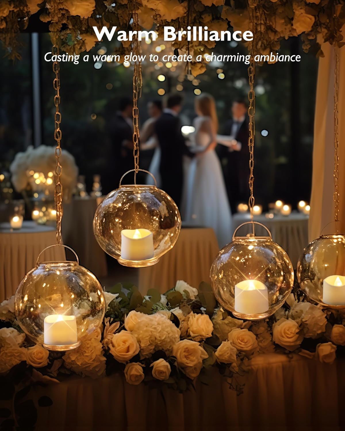 Flickering Flameless Candles - 24Pcs Battery Operated LED Tea Lights | 200+ Hours for Weddings, Parties, Decor