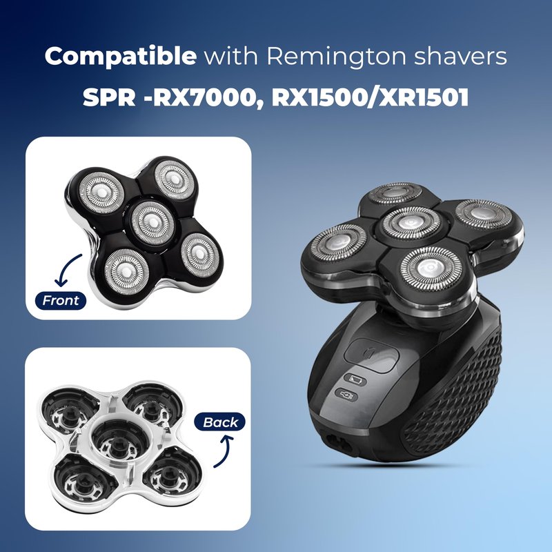 3 Pack Pro Head Shaver Replacement Blades Compatible with Remington Balder Pro Head Shaver Model XR7000, Precision Electric Shaving for Bald Men