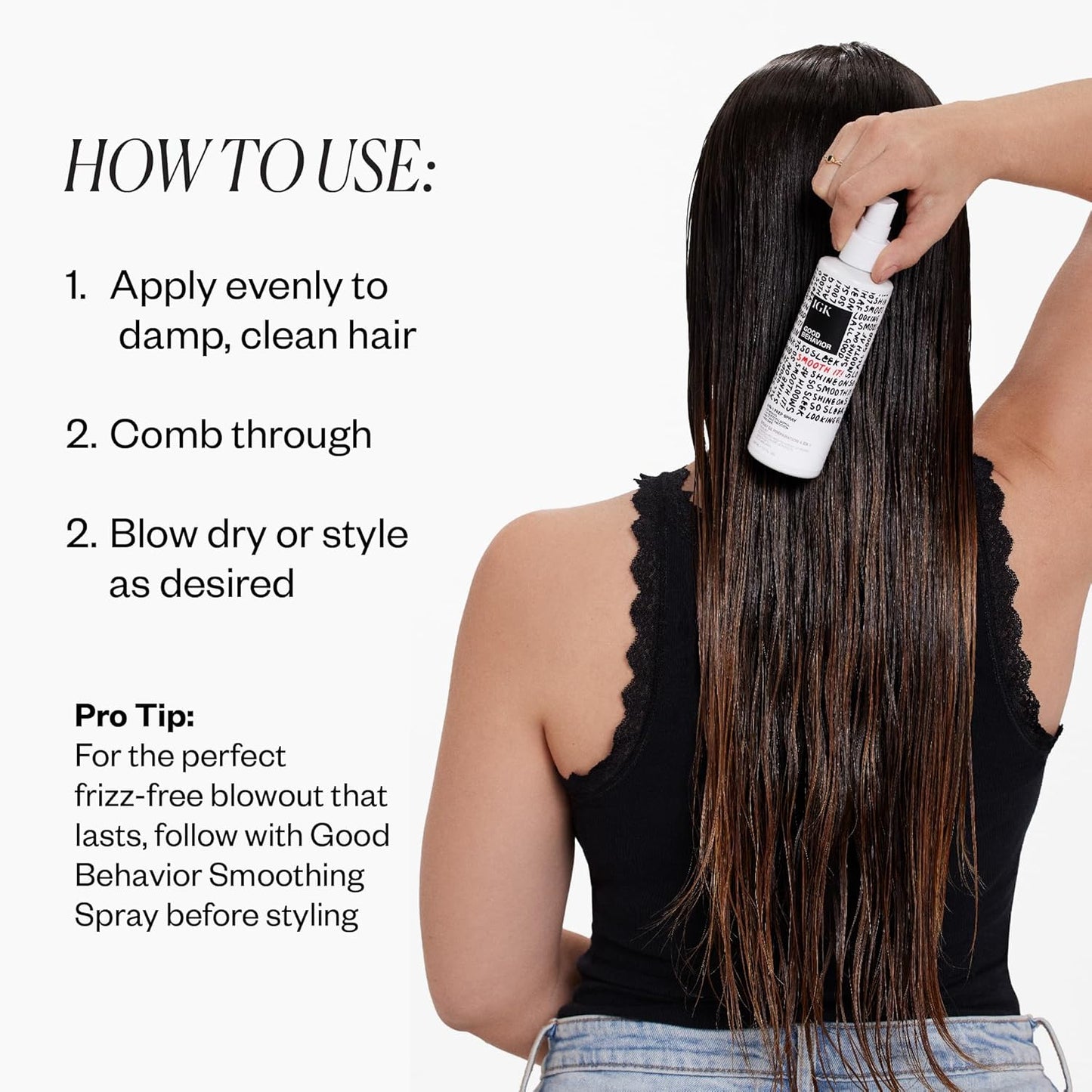 IGK Good Behavior 4-in-1 Prep Spray - Leave-In Detangler & Heat Protectant | Vegan | 7 Oz