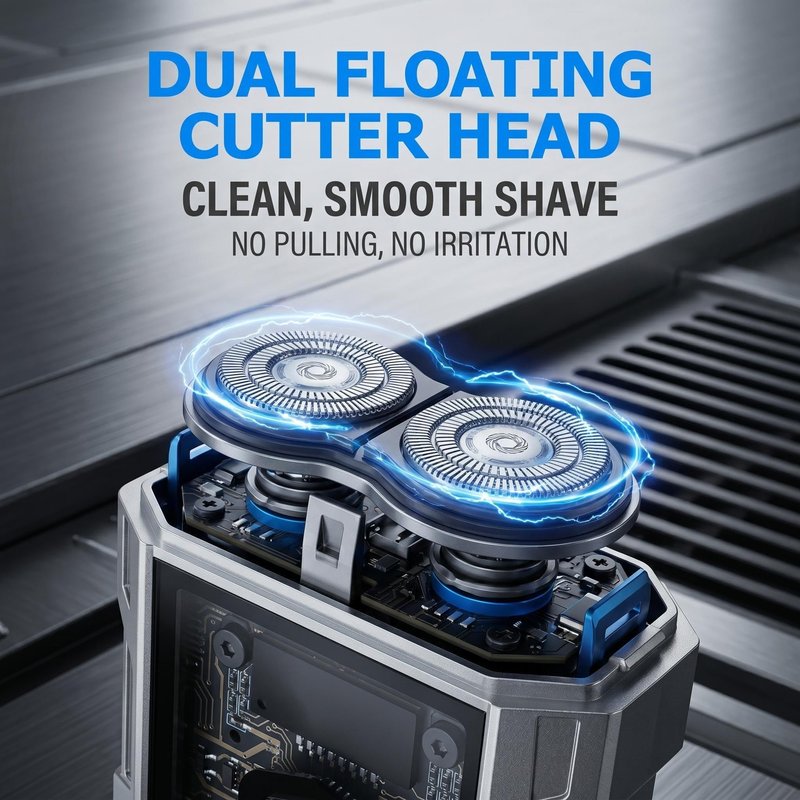 Royalstar Electric Shaver for Men, Wet and Dry Rotary Razor, IPX7 Waterproof USB-C Fast Rechargeable Shaving Razor Portable for Home Travel