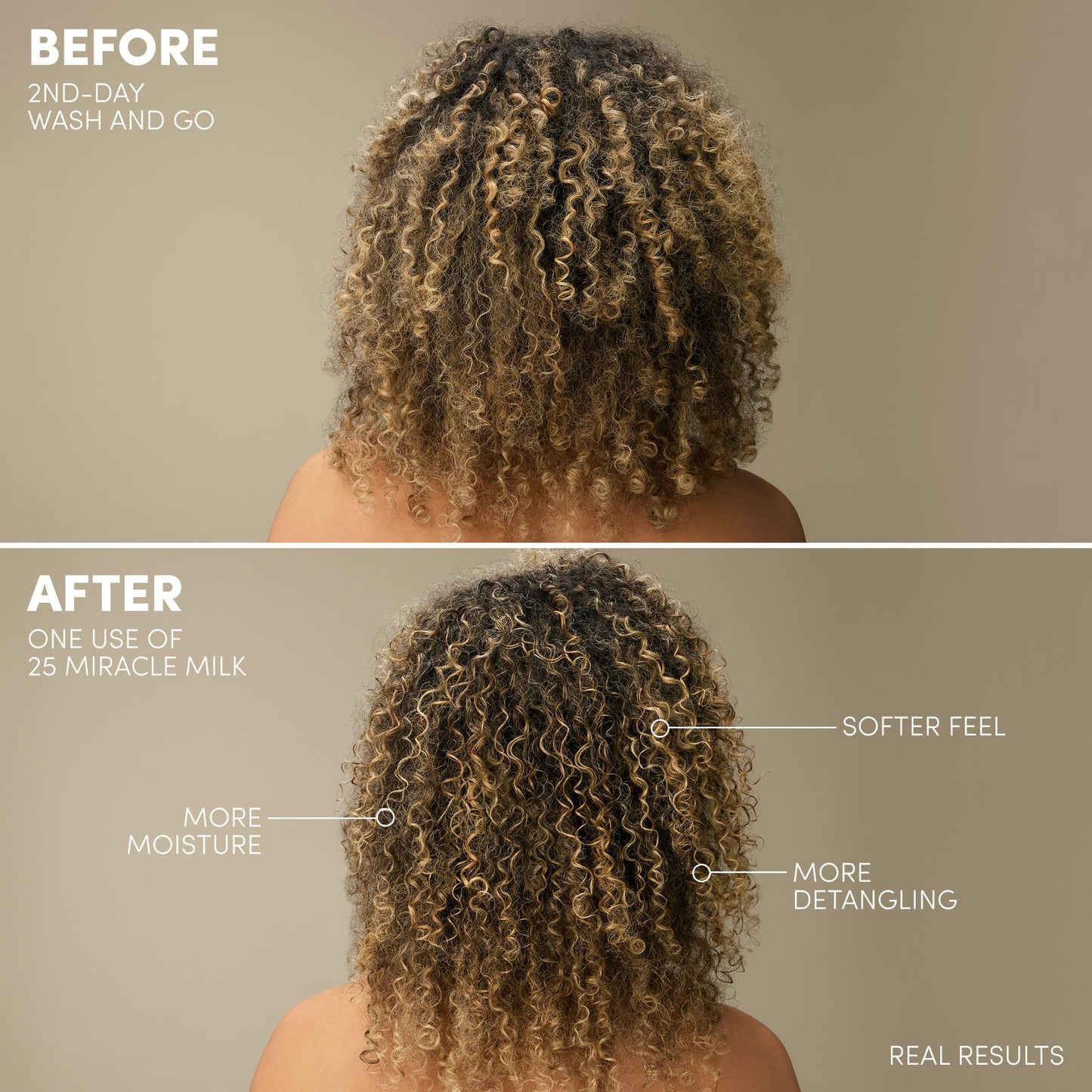 Mizani 25 Benefit Miracle Milk Leave-in Conditioner - Anti-Frizz Detangler Spray For Hair Shine, Heat Protectant, For Frizzy & Curly Hair, With Coconut Oil, 13.5 Fl Oz
