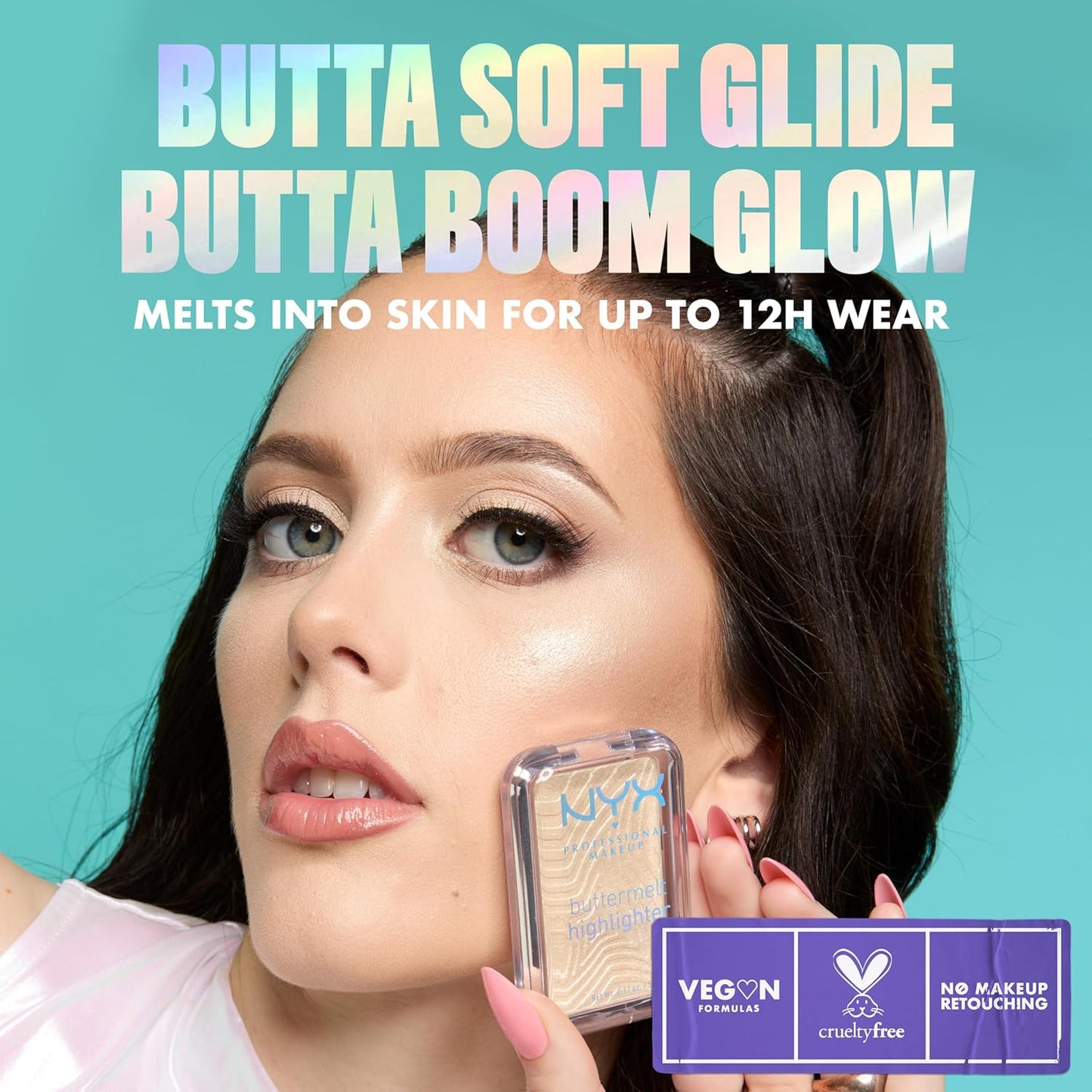 NYX Buttermelt Highlighter - Long-Lasting Powder Highlighter for Radiant Glow | 35 Butta In Bronze (Bronzed Gold)