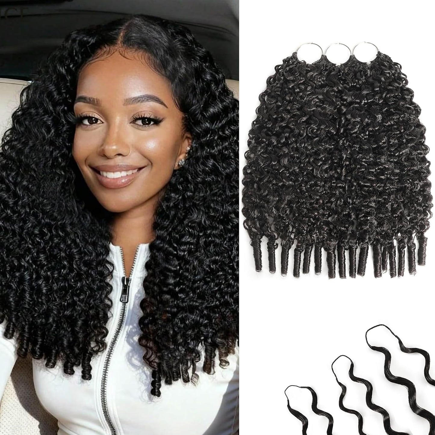 Honey Blonde Human Crochet Hair - 14 Inch Burmese Curly Extensions for Black Women | 120g Pre-Separated Bundles