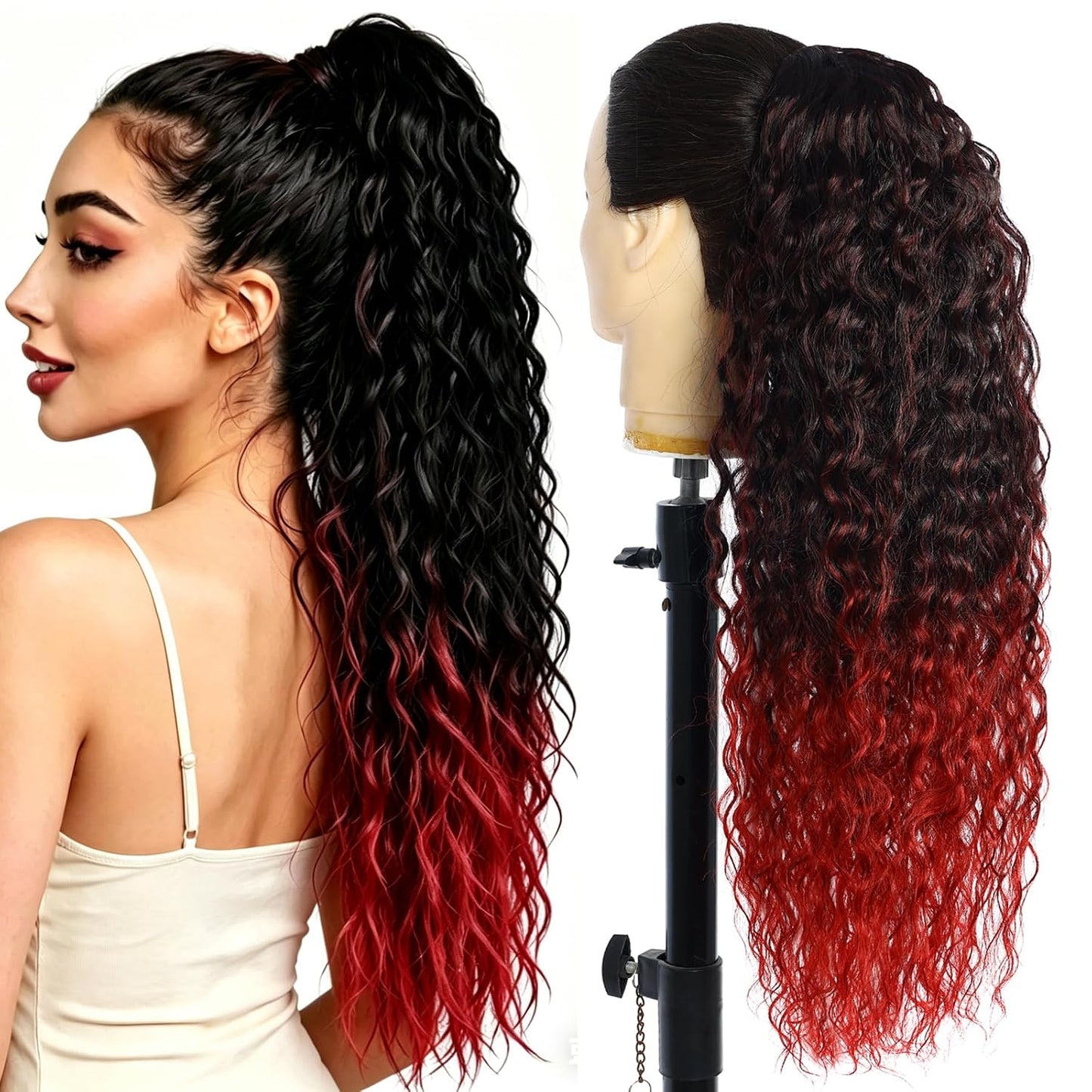 Afro Puff Drawstring Ponytail - Kinky Curly Hair Extension for Black Women | Natural Black, Short 1B Color