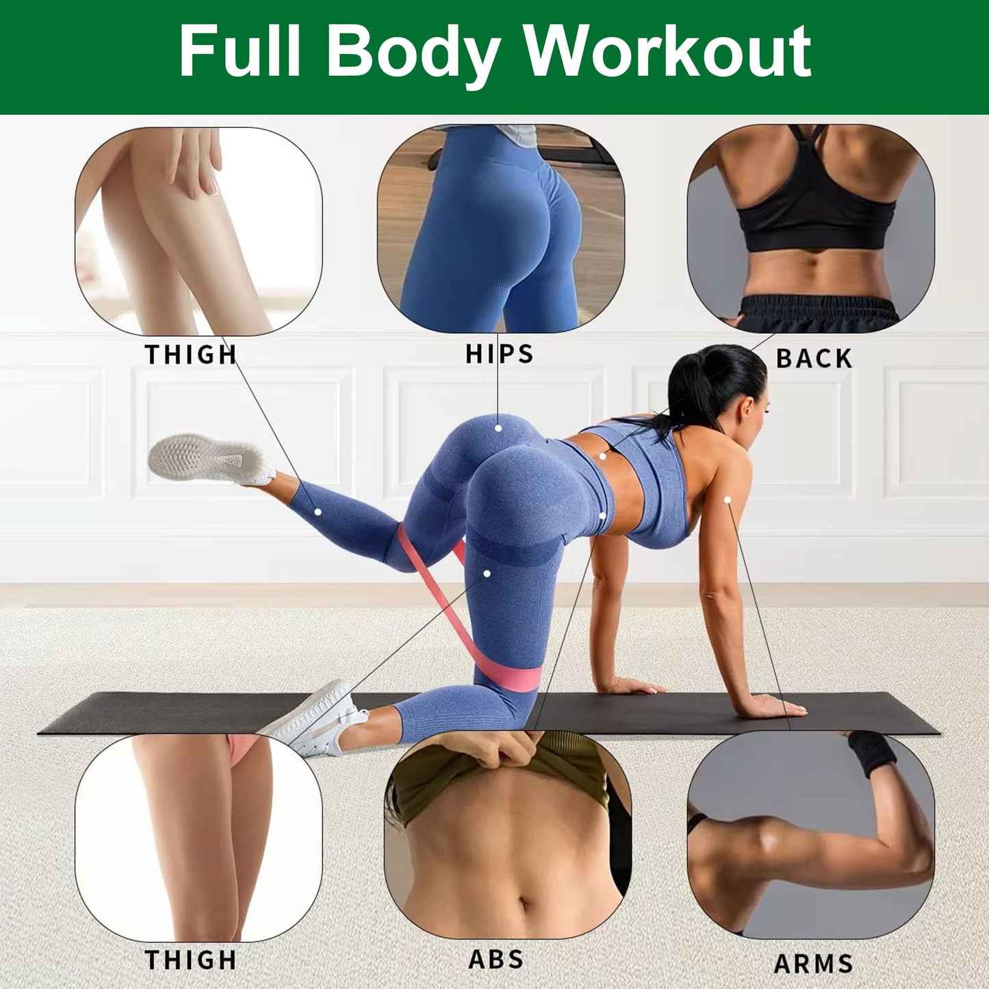 Resistance Bands Set for Men and Women, 5 Pack Exercise Bands with Different Resistance Levels, Long Elastic Workout Bands for Home Gym, Strength Training, Stretching, Yoga, Pilates, Rehab