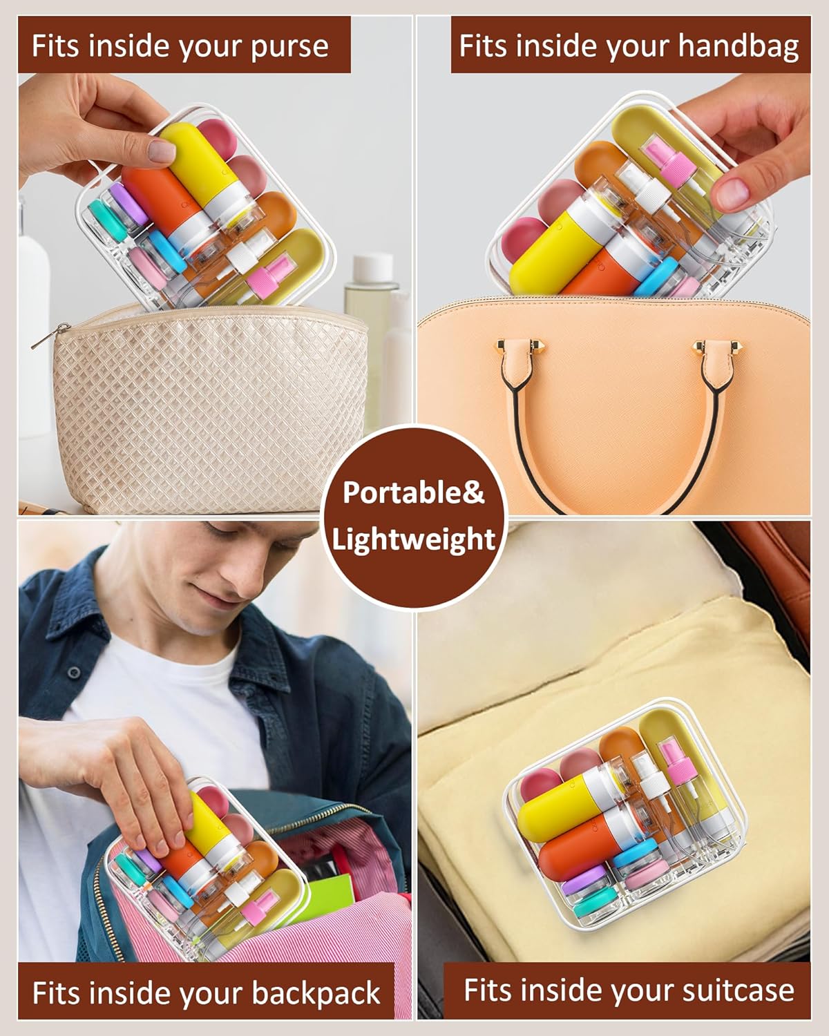 Travel Bottles for Toiletries - 20 Pack TSA Approved Leak Proof Silicone Containers | Macaron Colors