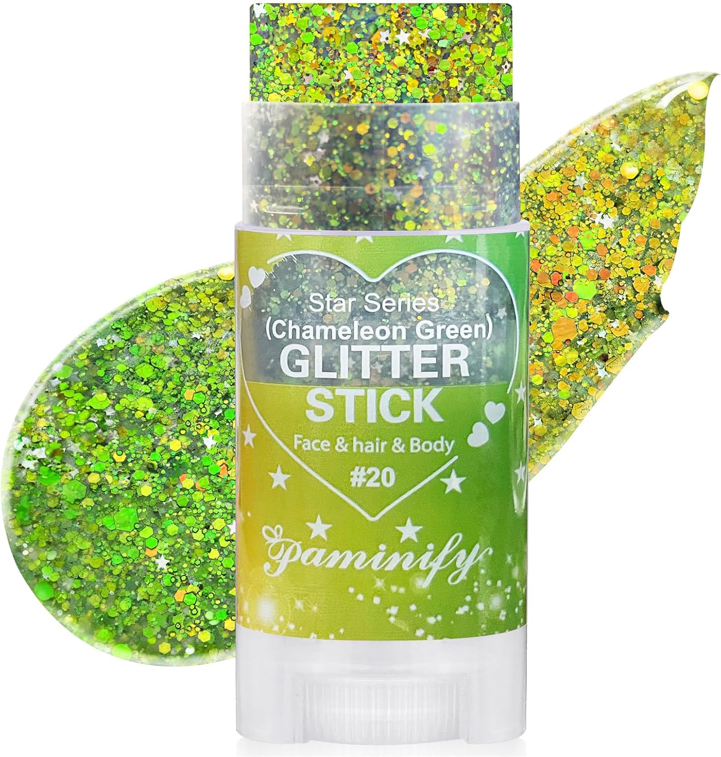 Rainbow White Hair Glitter Stick - Mermaid Fairy Costume Makeup | Waterproof Face & Body Glitter for Kids & Adults