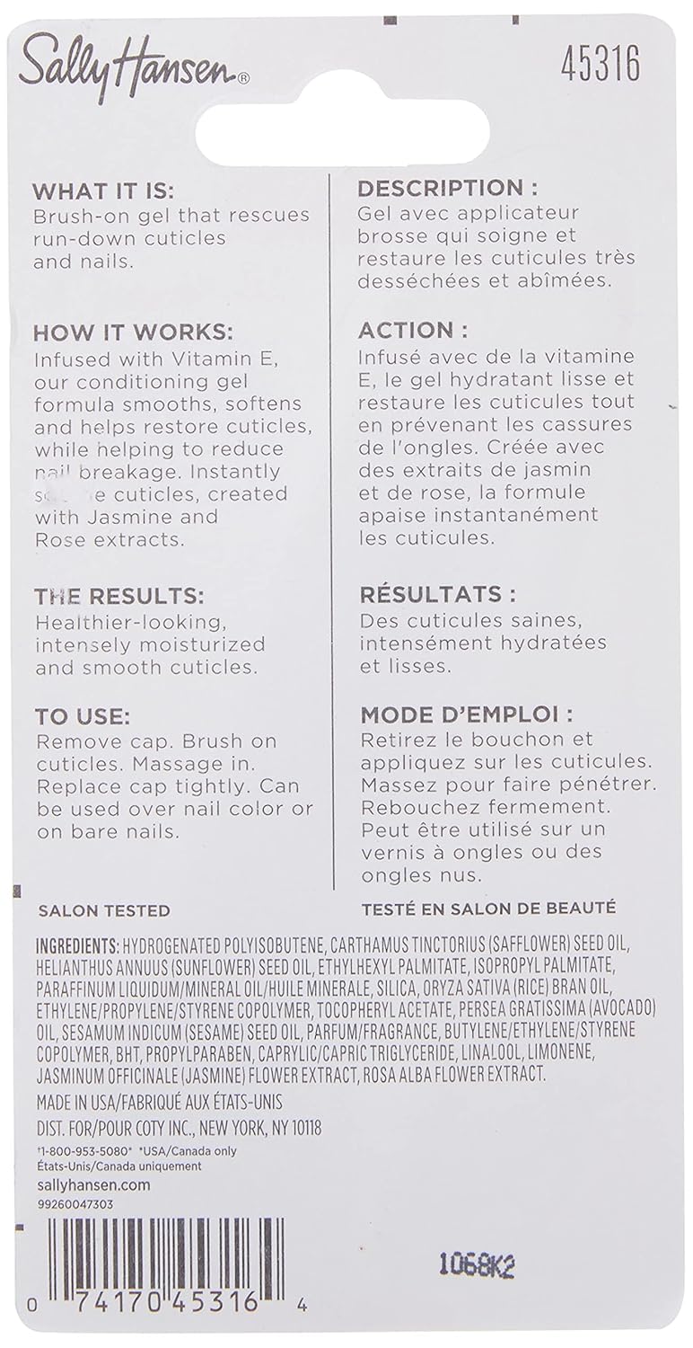 Sally Hansen Cuticle Rehab™ Nail Treatment - Moisturizing Formula with Jasmine, Rose & Vitamin E | Hydrates & Strengthens Nails
