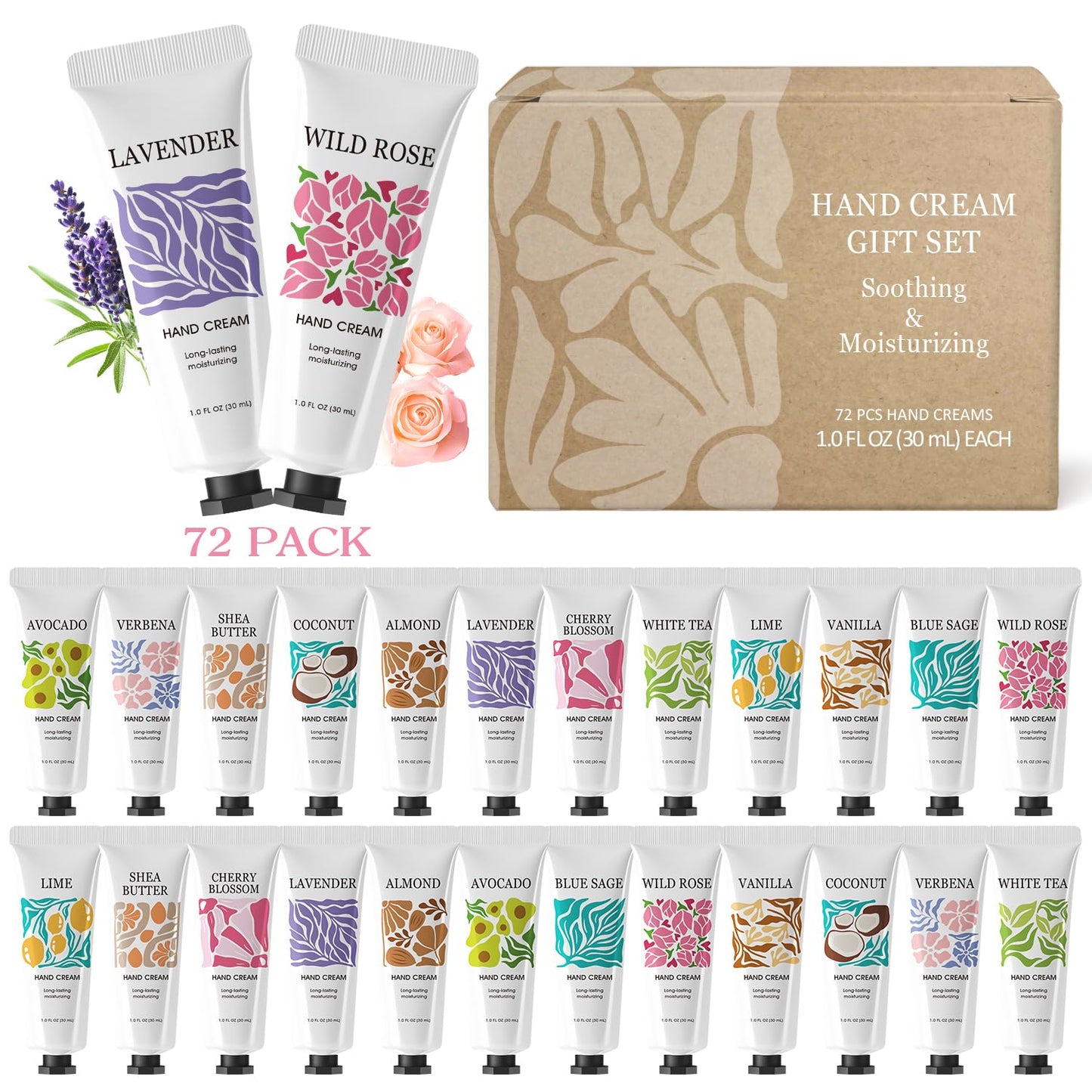 Hand Cream Set for Women - 12 Pack Travel Size Moisturizing Lotion | Ideal Bridesmaid Gifts & Party Favors