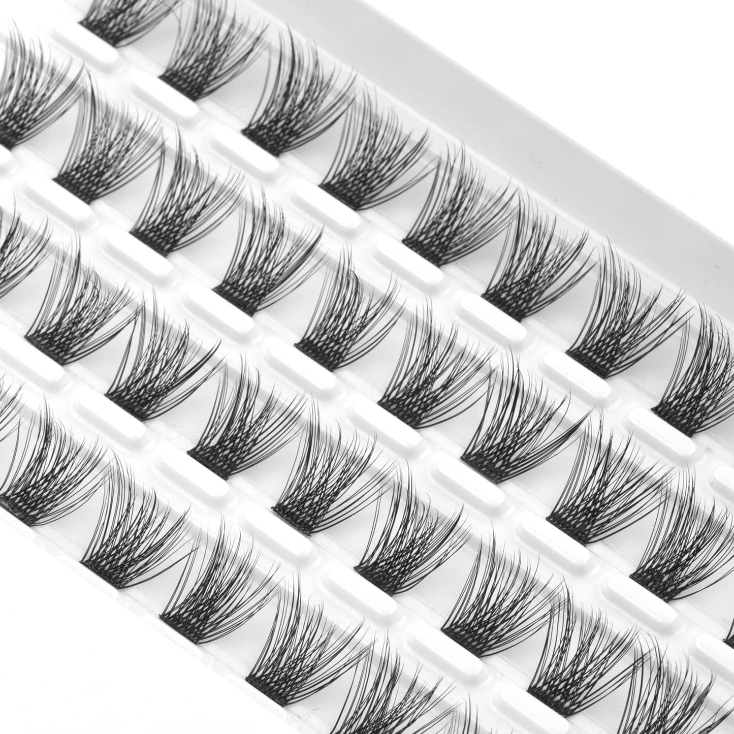 Individual Eyelash Extensions - 3D Effect Reusable Cluster Lashes | C Curl Wispy 12mm for Home Use