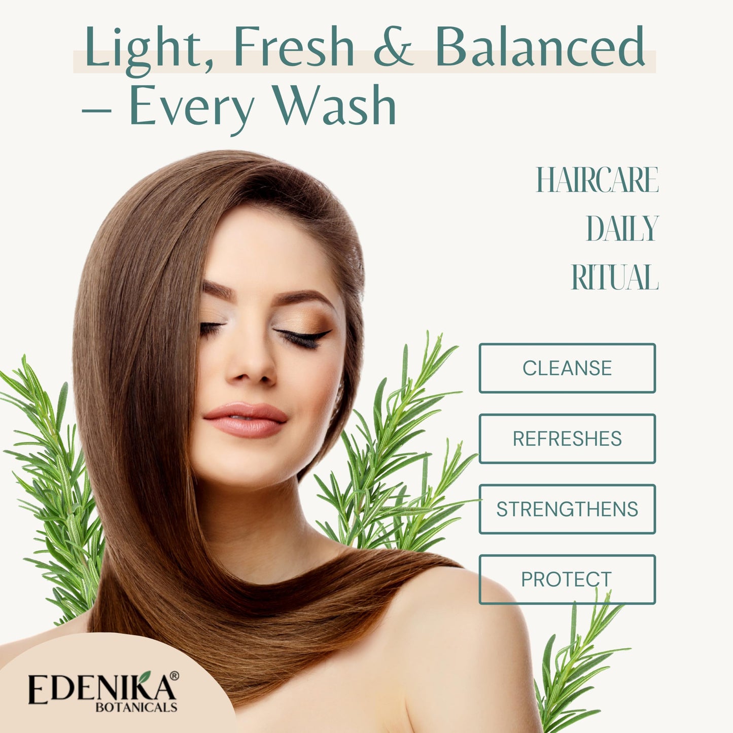 Edenika Botanicals Rosemary Oil Shampoo with Biotin for Thinning Hair & Anti-Hair Loss, Strengthening Botanical Formula, Women & Men, Sulfate-Free, Organic, 16 fl oz