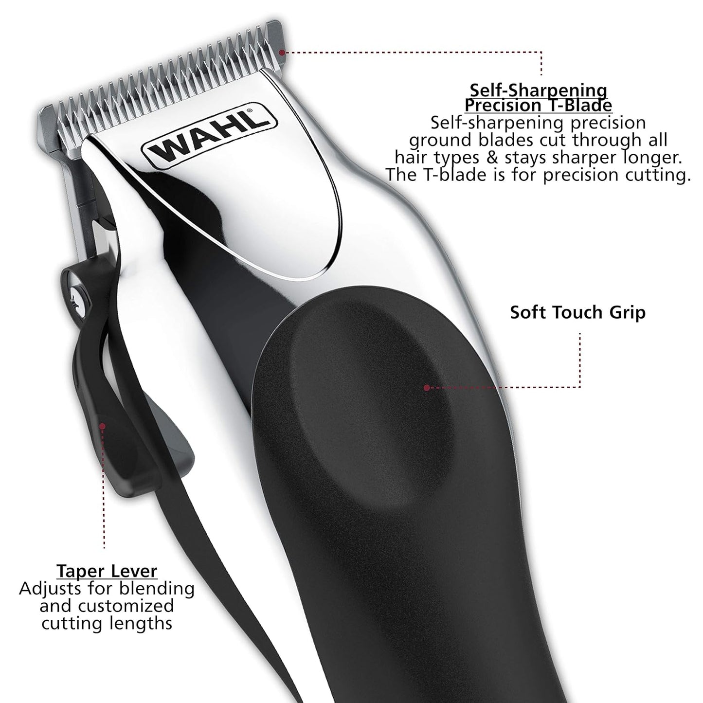 Wahl Clipper Deluxe Hair Cutting Kit - Corded Chrome Pro with Cordless Trimmer & Shears | Model 3029682