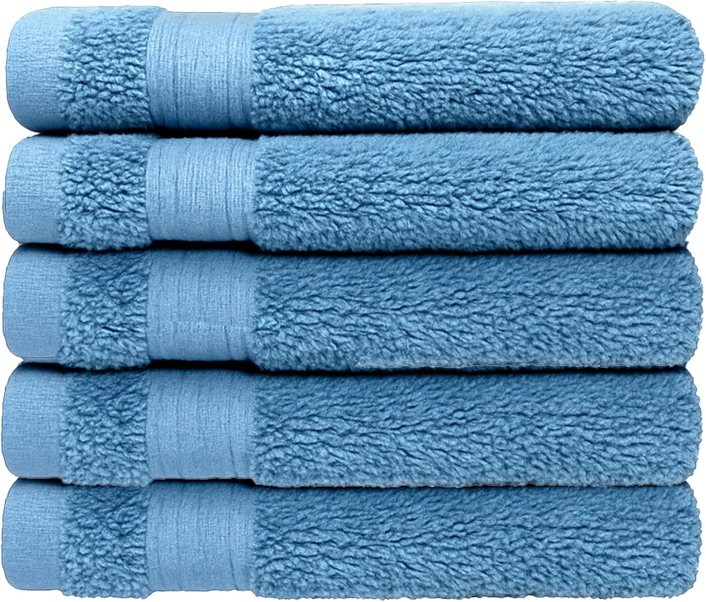 Luxury Cotton Washcloths - Ultra Soft & Super Absorbent Terry Towels | 12x12 MultiPack in China Blue