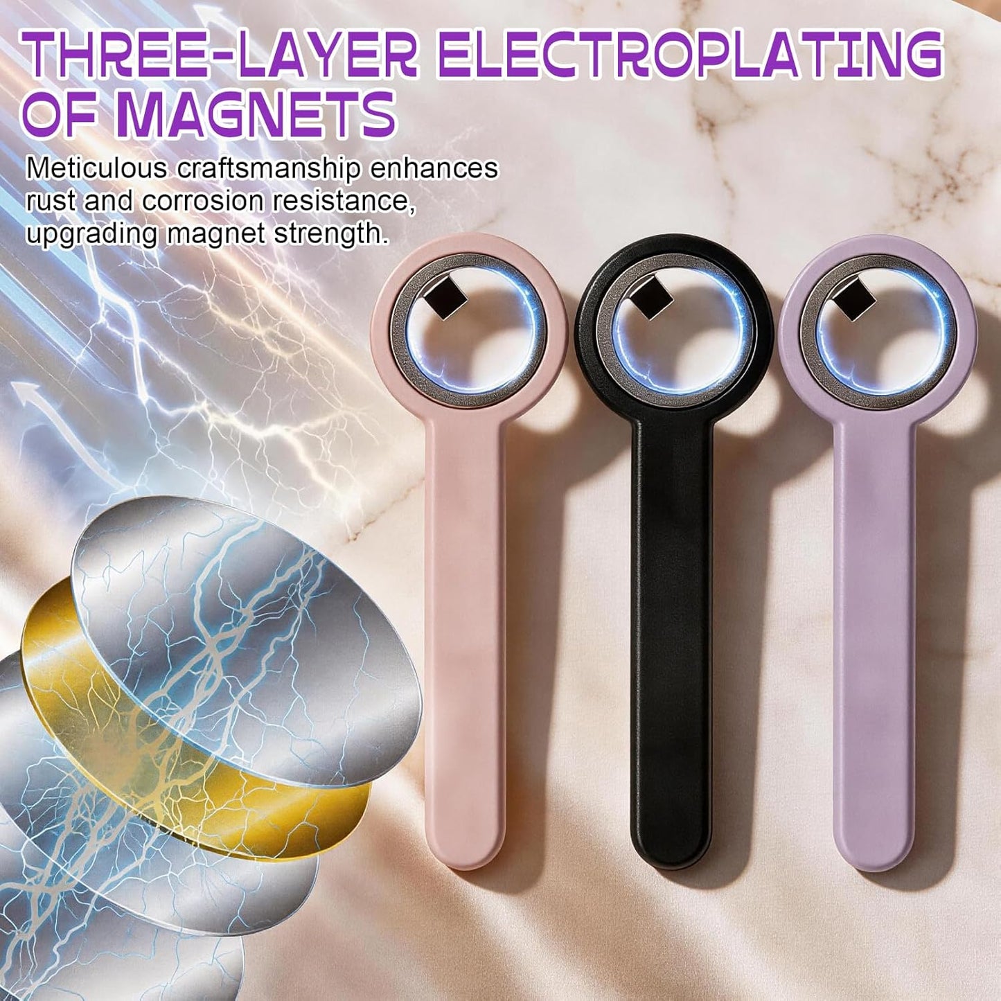 Cat Eye Nail Magnet Tool - 3 Pcs Ring-Shaped Design for Stunning Nail Art | Portable 2-in-1 Circle & Y Shape