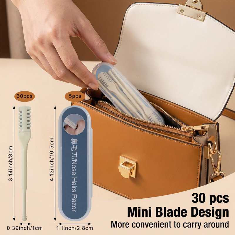 30PCS Manual Nose Hair Trimmer with Ear Picker for Women Men, Upgrade Double-Sided Nasal Hair Cutter 360° Rotating Nose Hair Razor Scissors Nostril Hair Remover Tools with Storage Box Grooming Kit