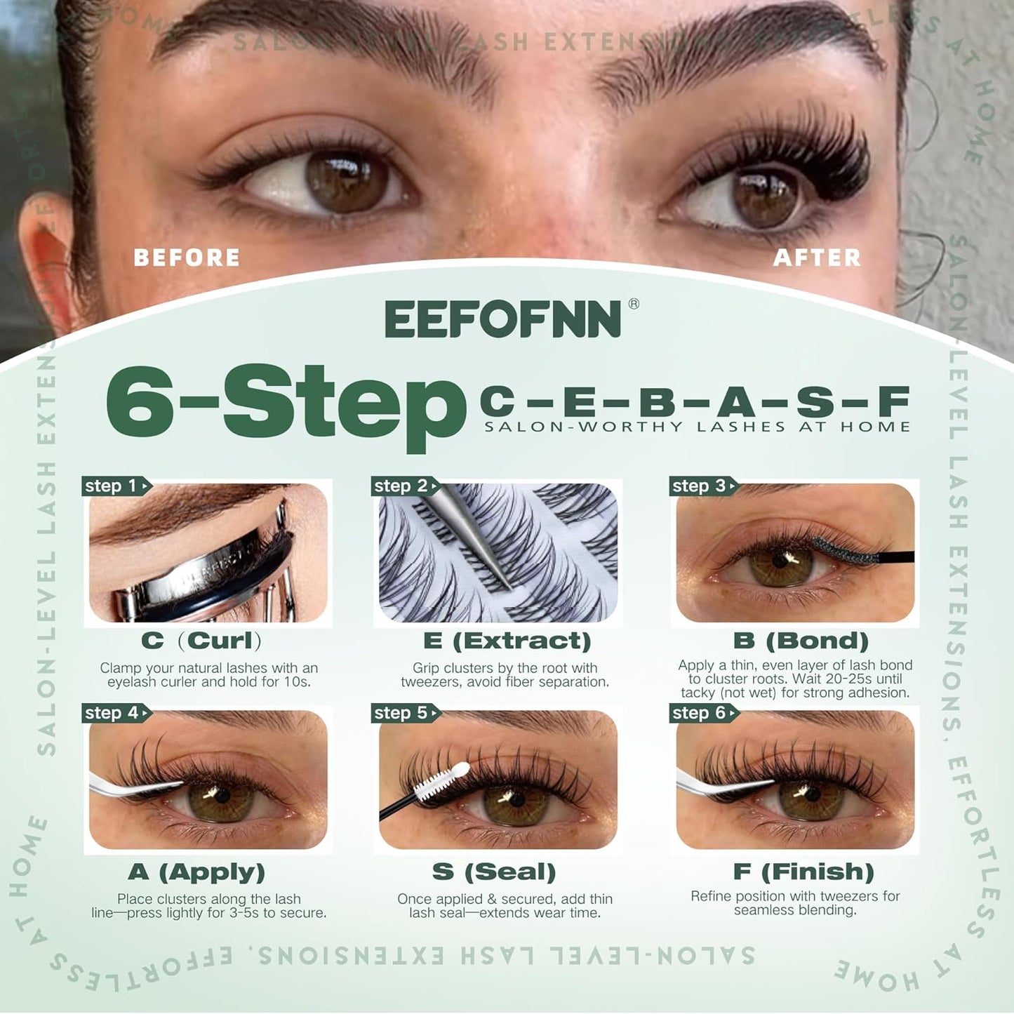 Eyelash Clusters Kit - D Curl Volume Extensions with Waterproof Bond | Fluffy Lashes 10-18mm