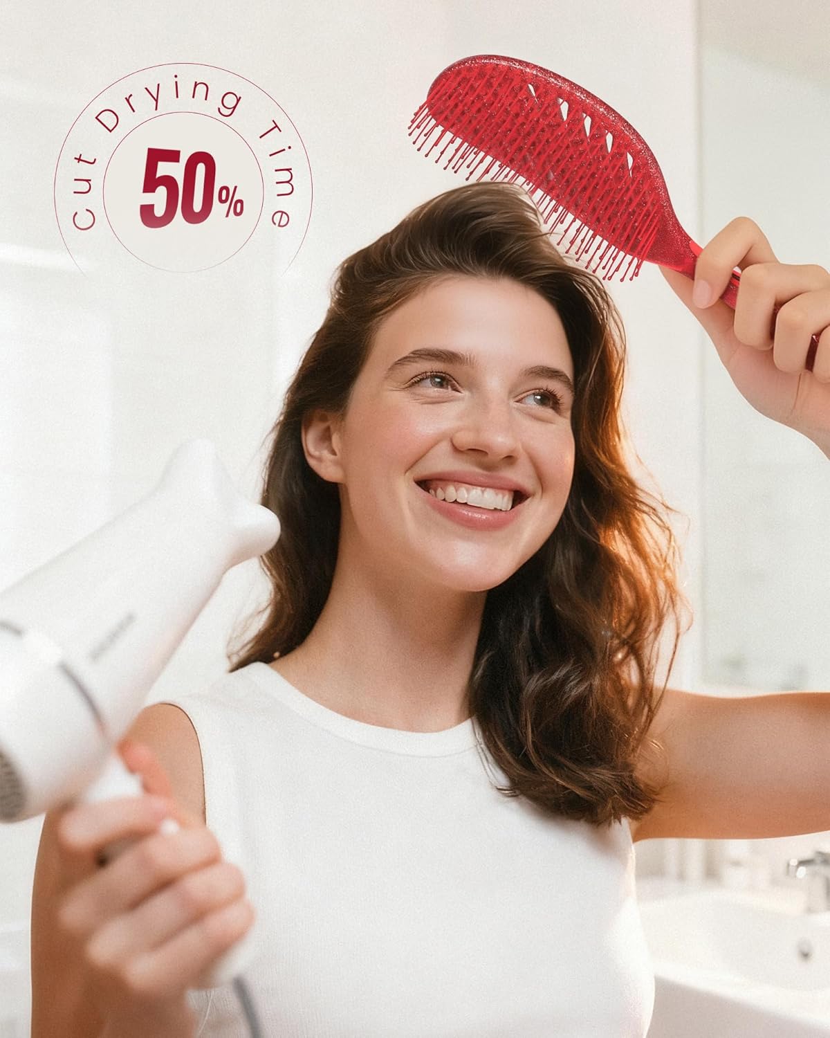 AIMIKE Painless Detangler Hair Brush - Soft Bristles for Kids & Teen Girls | Ideal for Wet & Dry Use