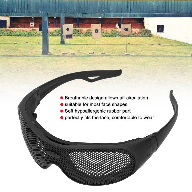 FILFEEL Wire Mesh Lens, Safety Goggles Breathable Shock Iron Safety Glasses Wind And Sand Proof for Outdoor Game Fans Activity