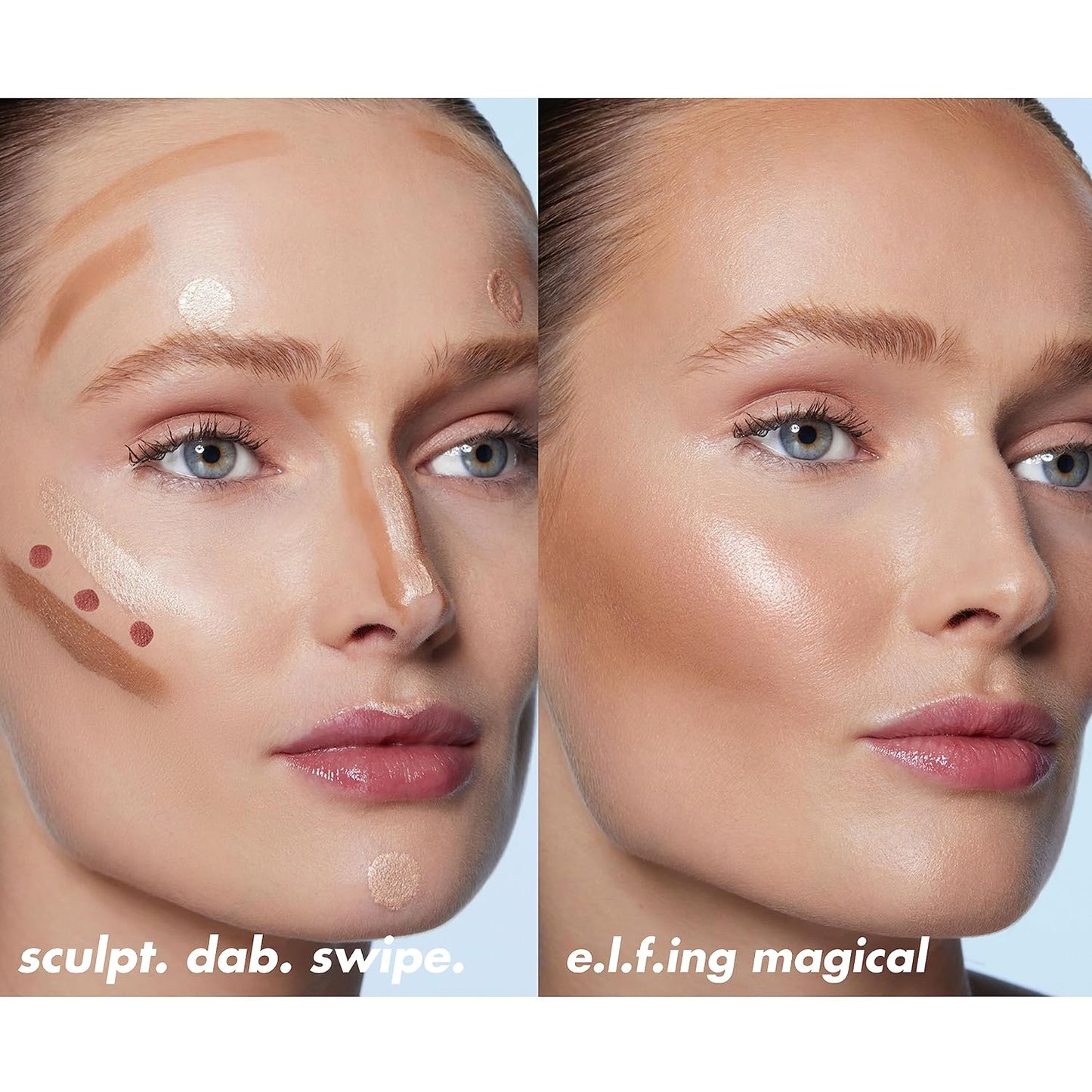 e.l.f. Halo Glow Contour Wand - Liquid Contour for Naturally Sculpted Look | Buildable Vegan Formula, Fair/Light