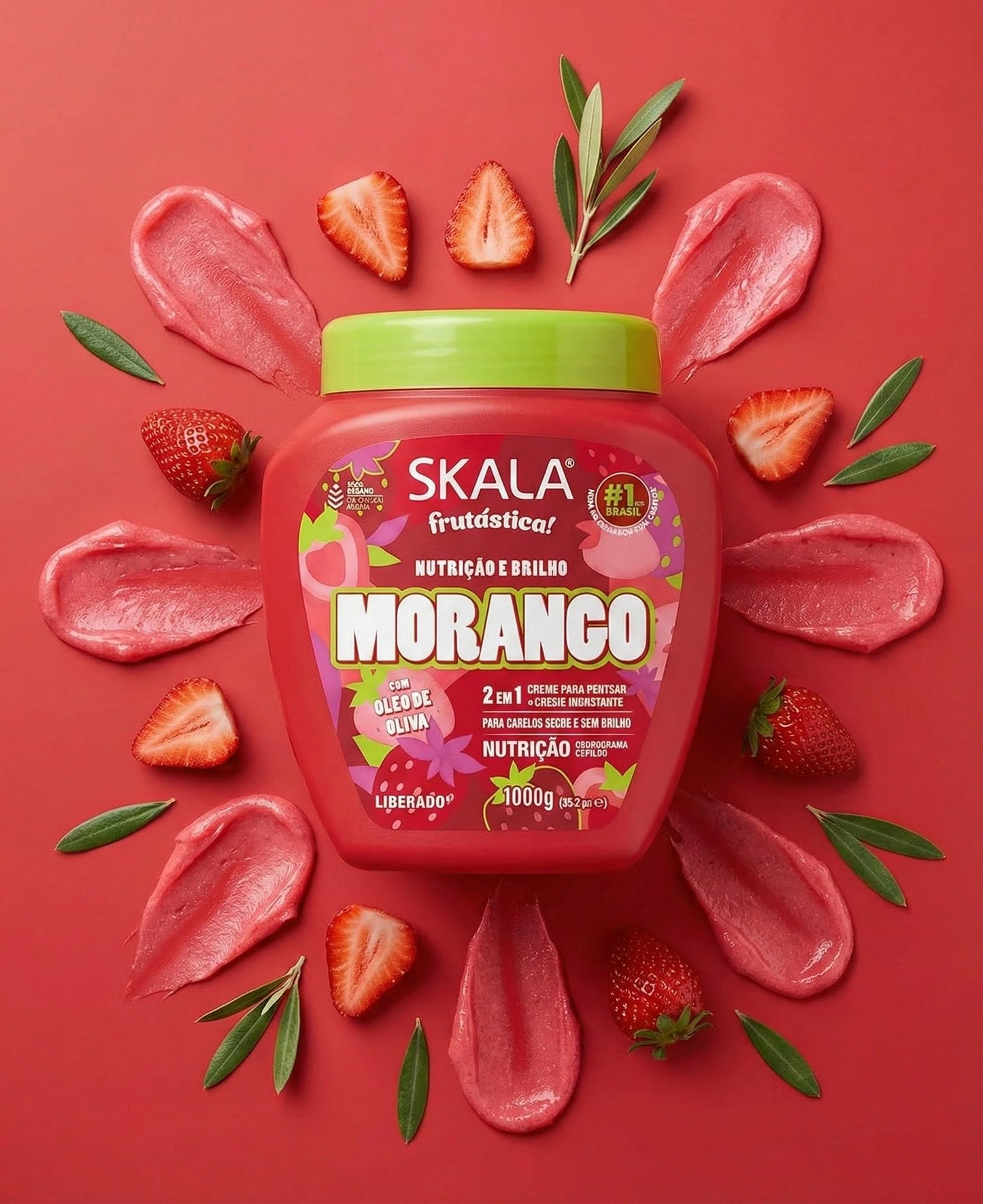 Skala - Linha Frutastica - Creme de Tratamento Morango 1 Kg - (Fruitastic Collection - Strawberry Treatment Cream Net 35.37 Oz)