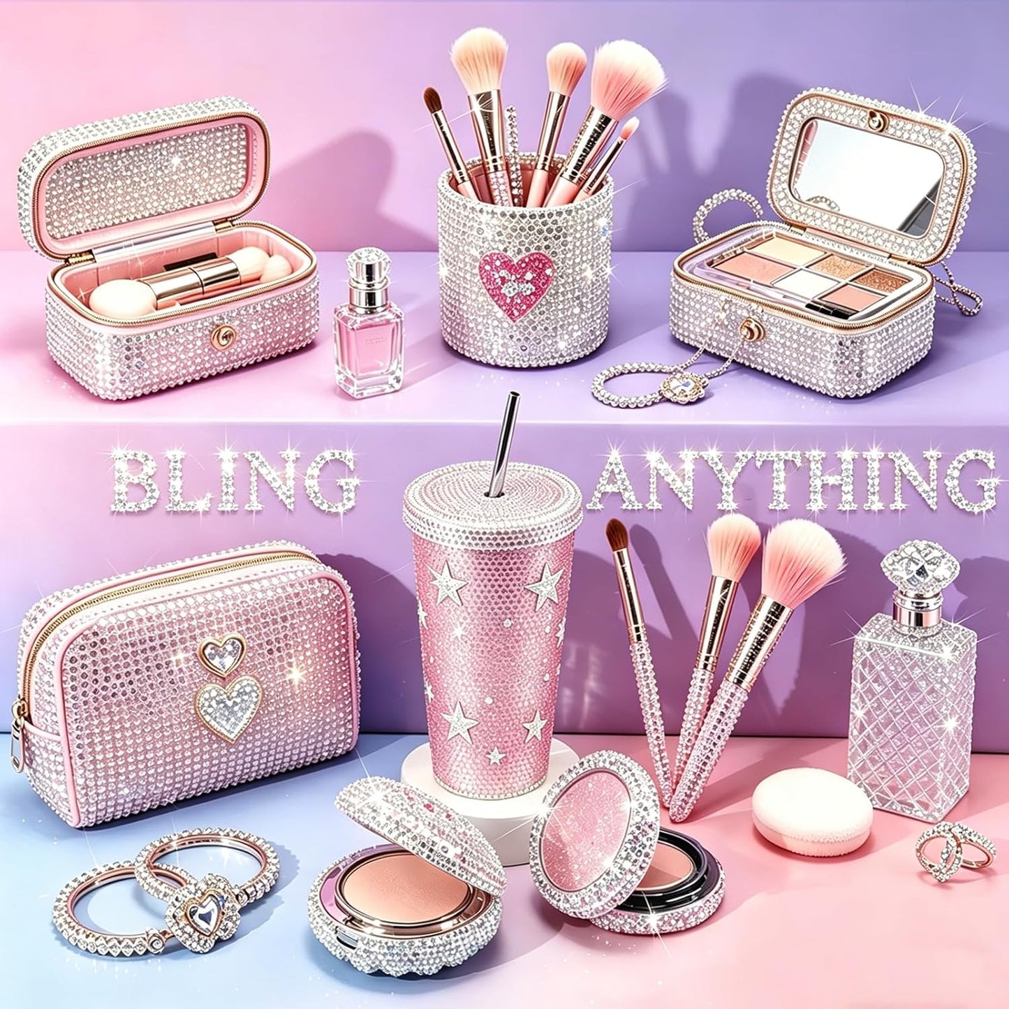 Bedazzling Rhinestone Kit - 40 Colors, 40000 Pcs 3mm Flatback Gems | Complete Craft Set with Glue, Storage Box & Tools