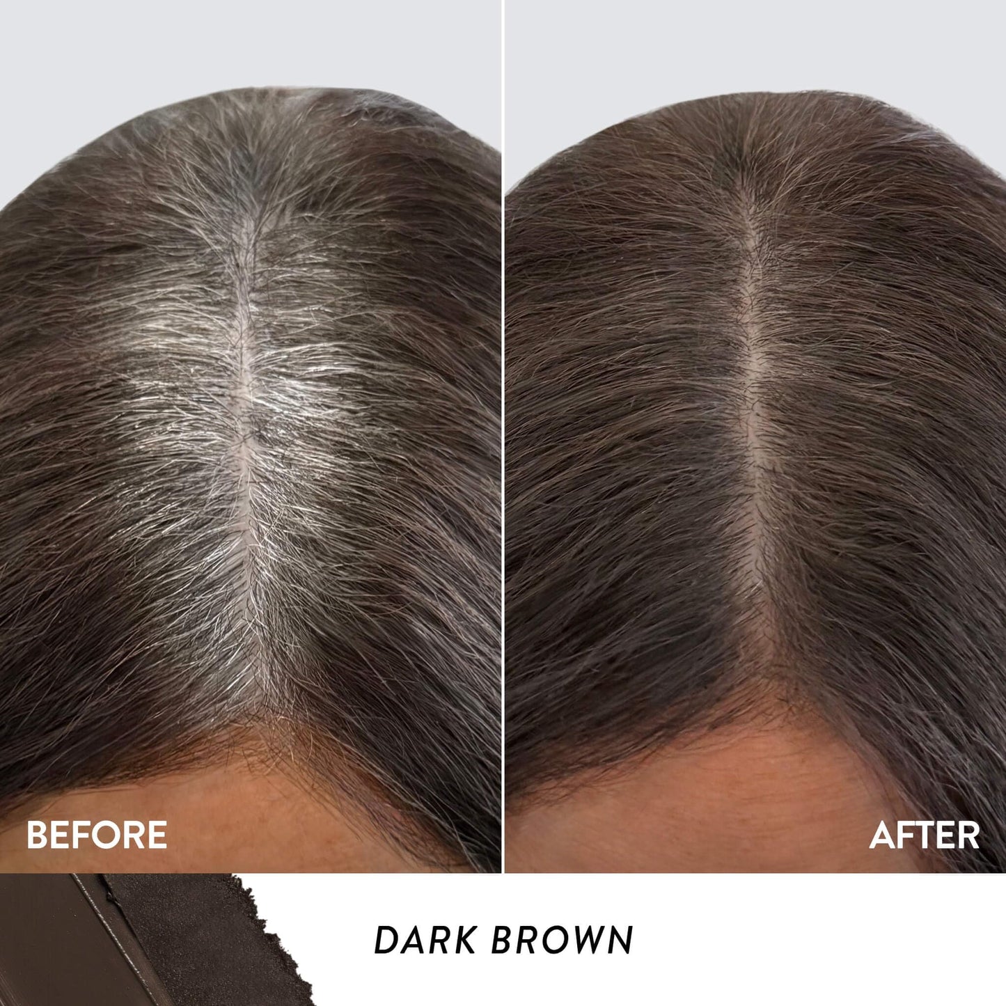LAURA GELLER NEW YORK Root Touch-Up for Hair & Brows, Instant 100% Gray Root Coverage with Buildable, Transfer-Resistant, 2-in-1 Cream & Powder Formula for Thinning Hair & Sparse Brows - Dark Brown
