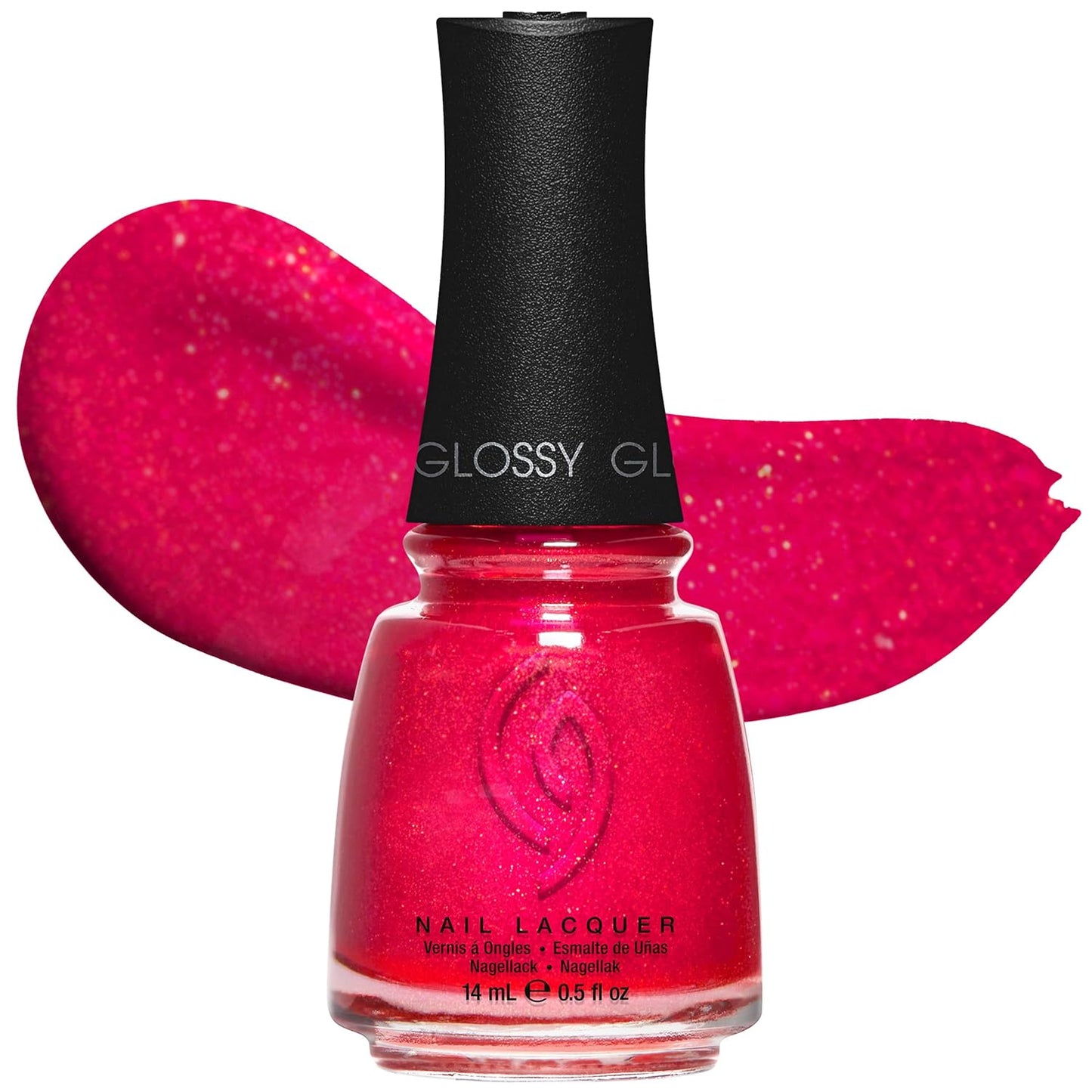 China Glaze Nail Lacquer - Moment in the Sunset Coral Pink Polish | Quick Dry, Chip Resistant, Shimmer Finish, 0.5 fl oz