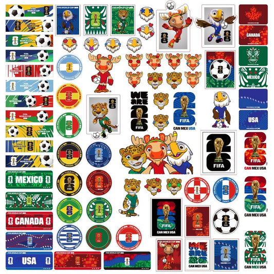 FIFA World Cup 2026 Stickers - Official Soccer Sticker with Trophy, Host City, Flags & Mascot Design, Waterproof Stickers for Water Bottle Laptop Phone, Soccer Party Favors (FIFA Nation Collection B)