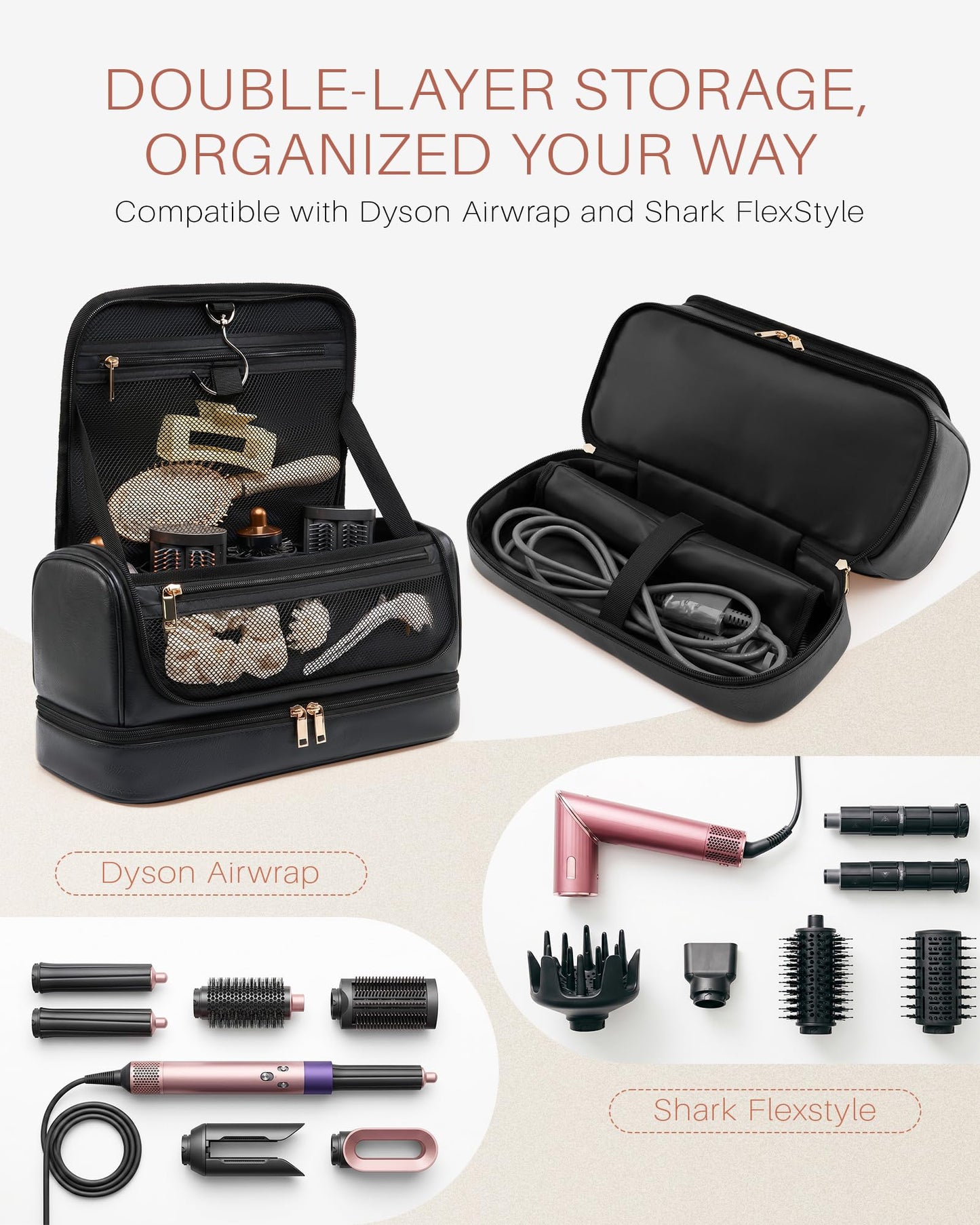 Noldena Hair Tools Travel Bag Compatible with Dyson Airwrap