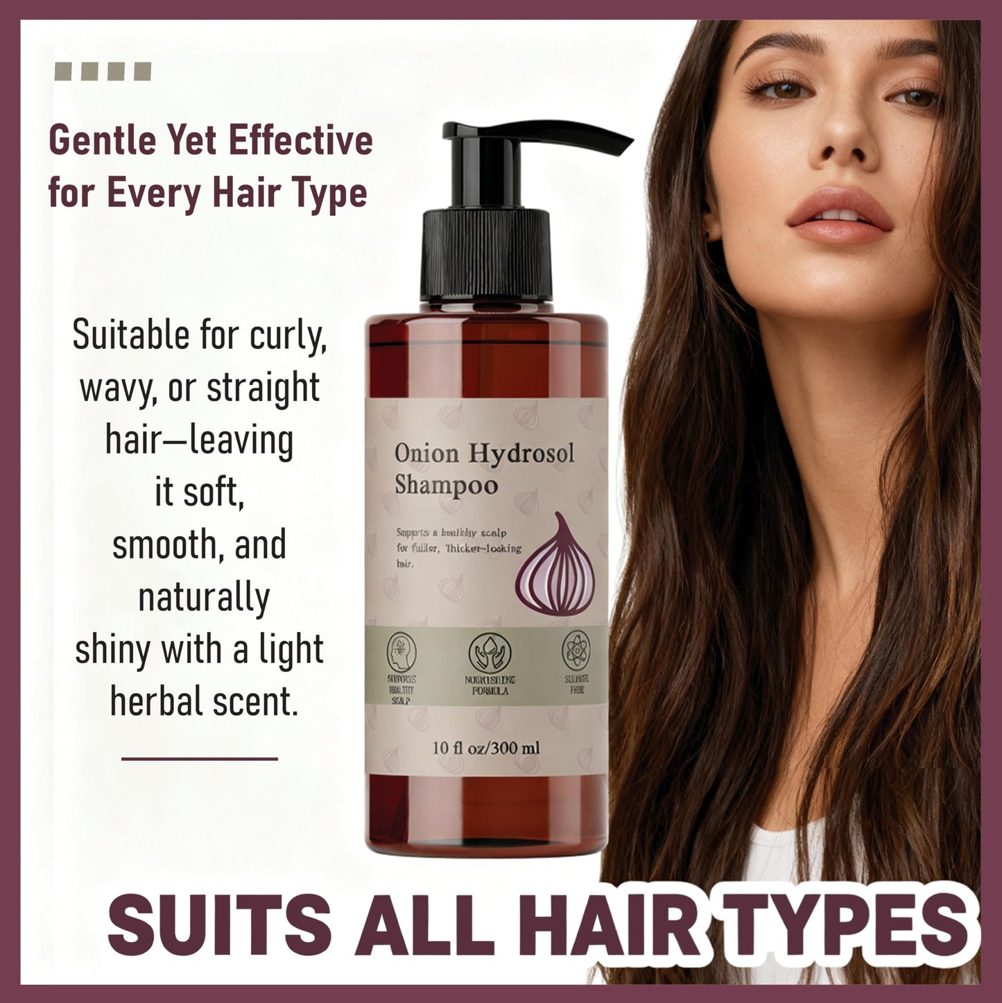 Onion Hydrosol Shampoo for Hair Growth, Onion Hydrosol with Rosemary, Biotin, for Stronger, Fuller and Thicker Hair, Growth Shampoo for Women and Men(1pc)