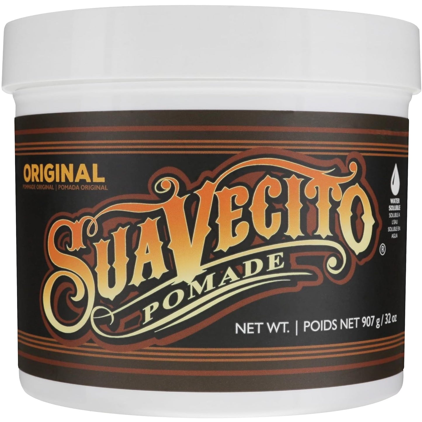 Suavecito Pomade Original Hold - Medium Shine Water-Based Hair Gel | 4 oz, Flake-Free, Easy to Wash Out