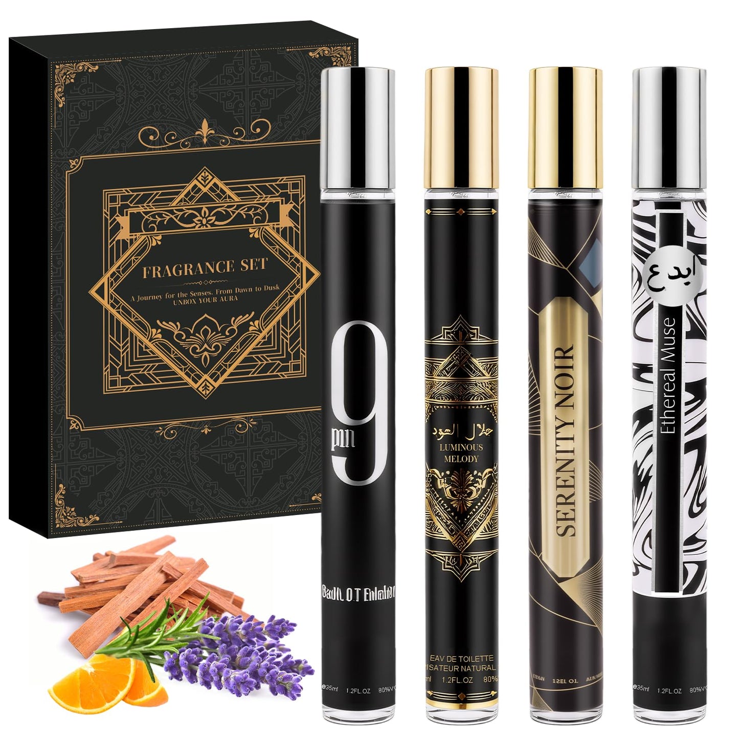 OFUN 4 Pack Cologne for Men, 4x35ml Men Eau De Perfume Gift set, Cologne Sampler Sets,Travel Size Perfumes,Fragrance Gift Sets for Birthday Anniversary Valenines Christmas