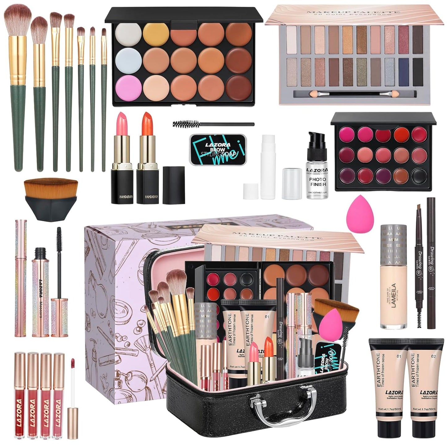 All-in-One Makeup Kit for Teens | Essential Gift Set for Women - Complete Makeup Bundle