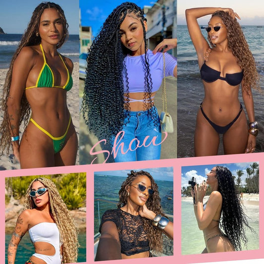 #4 Brown Human Braiding Hair for Boho Braids 150g 3 Bundles 20 20 20 Inch Chocolate Brown Deep Wave Bulk Hair No Weft #4 Curly Human Hair Extensions for Braids Wet and Wavy Braid