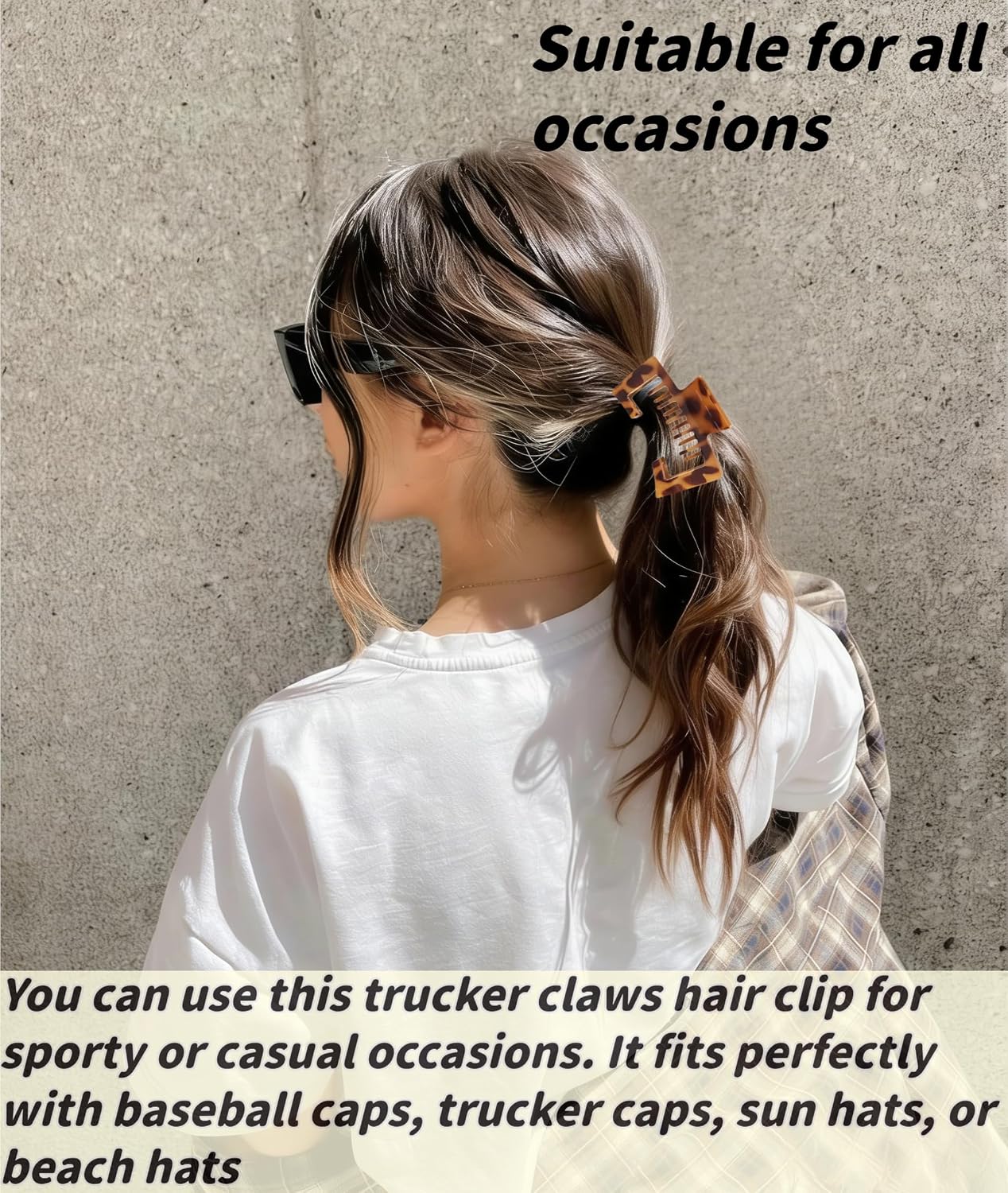 Women’s Baseball Cap Claw Clip - Stylish Hair Accessory for Sports | Black