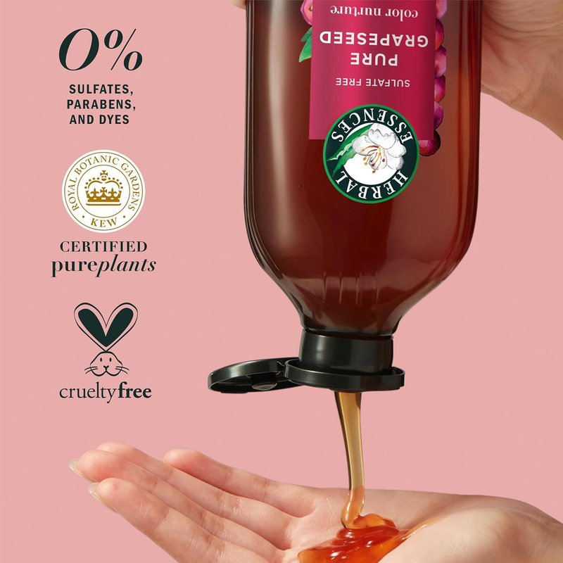 Herbal Essences Pure Grapeseed Shampoo - Sulfate Free Hair Protection & Color Nourishment | 13.5 fl oz